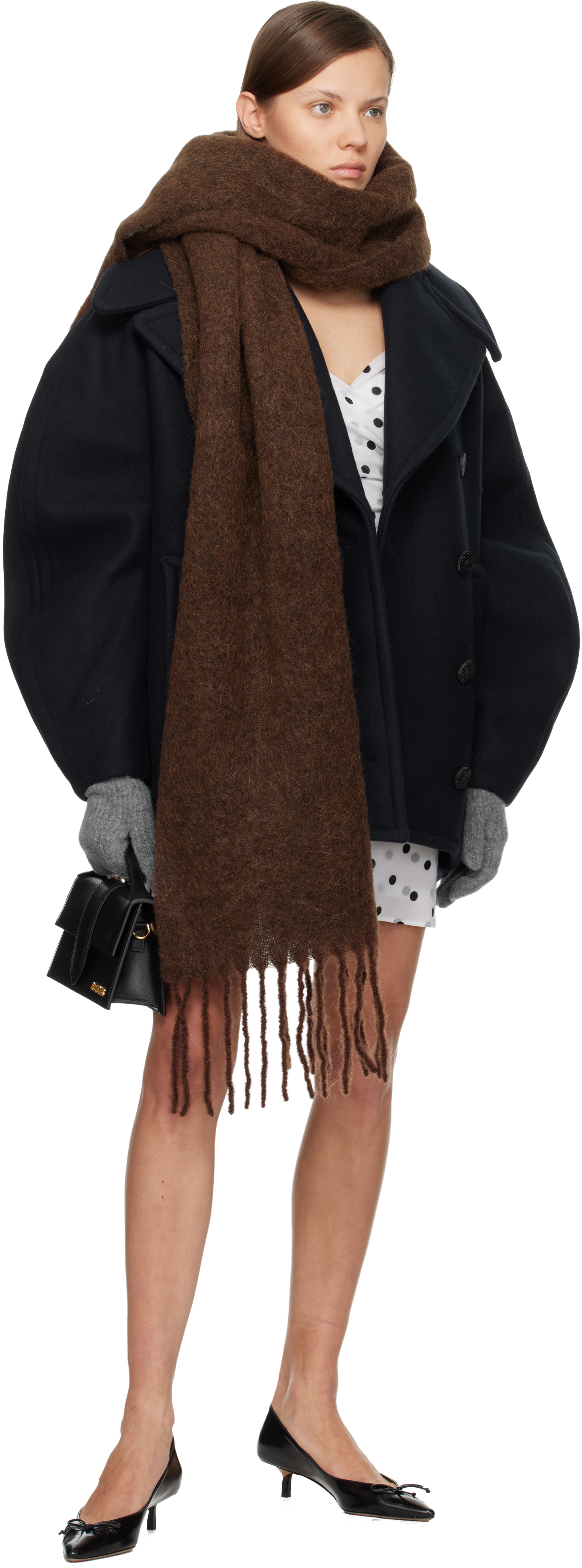 Jacquemus Les Gants Gros Grain Alpaca Blend Gloves In Gray