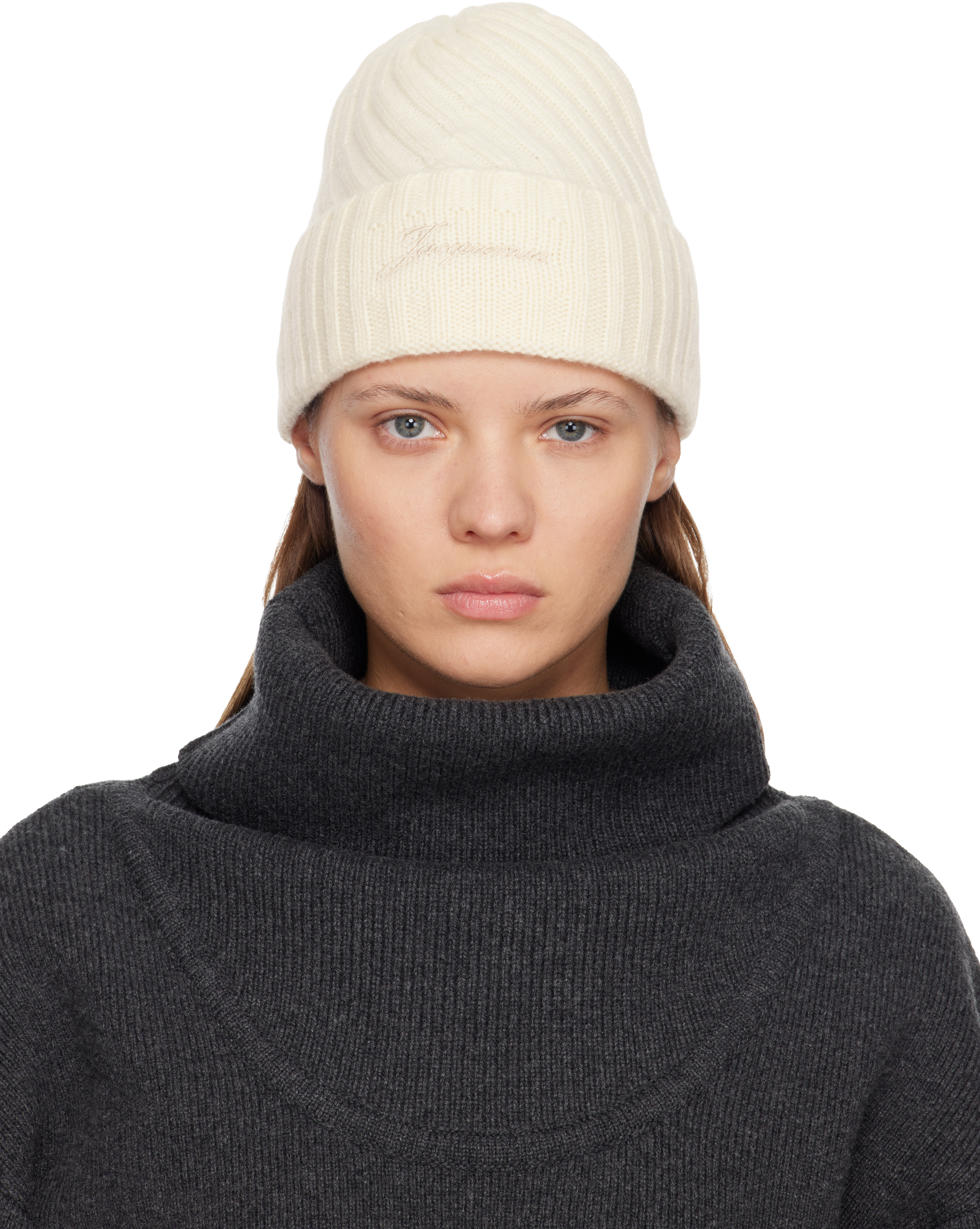 JACQUEMUS: Off-White 'The Tourni' Beanie | SSENSE