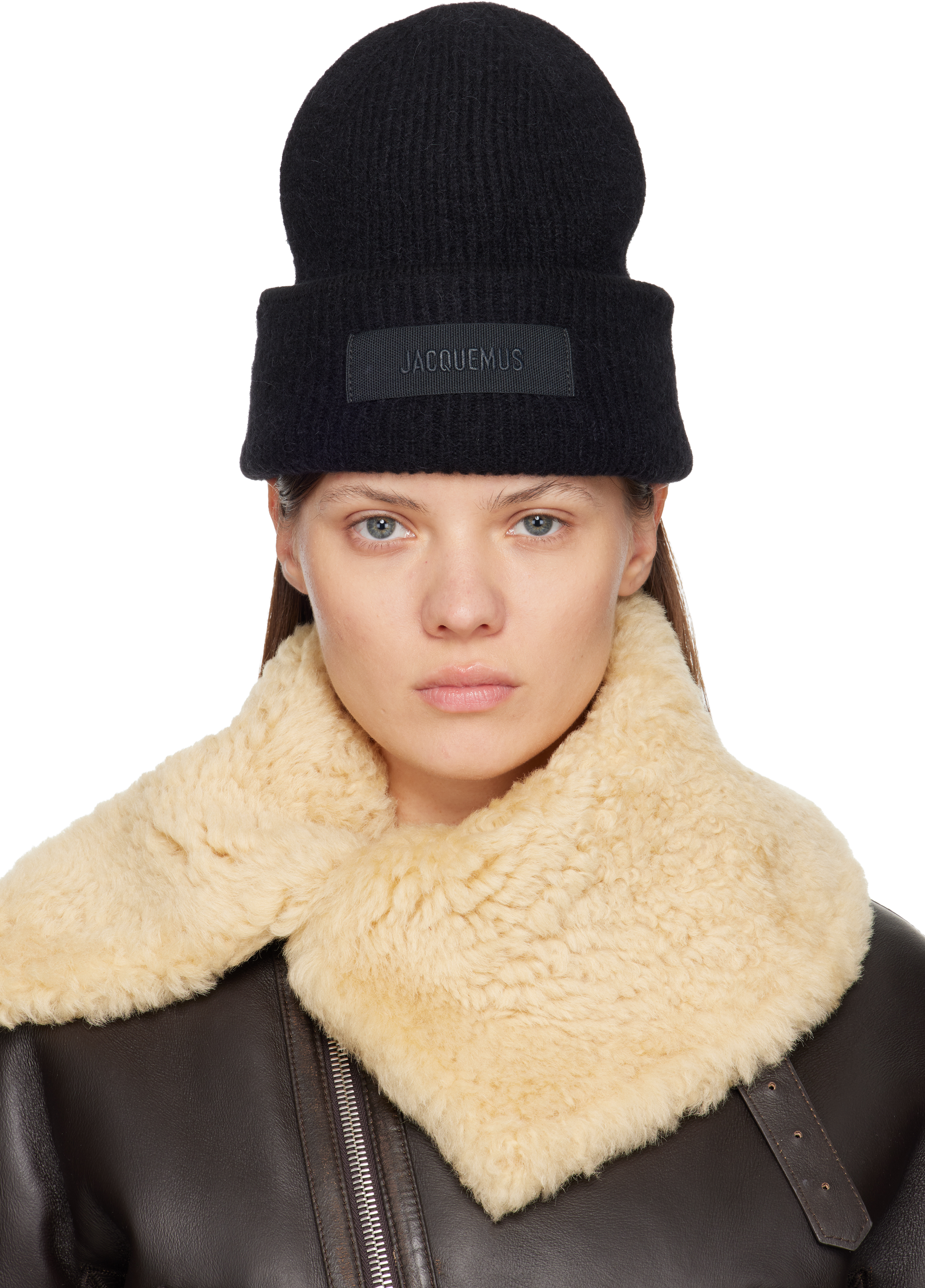 JACQUEMUS: Black La Croisière 'The Gros Grain' Beanie | SSENSE