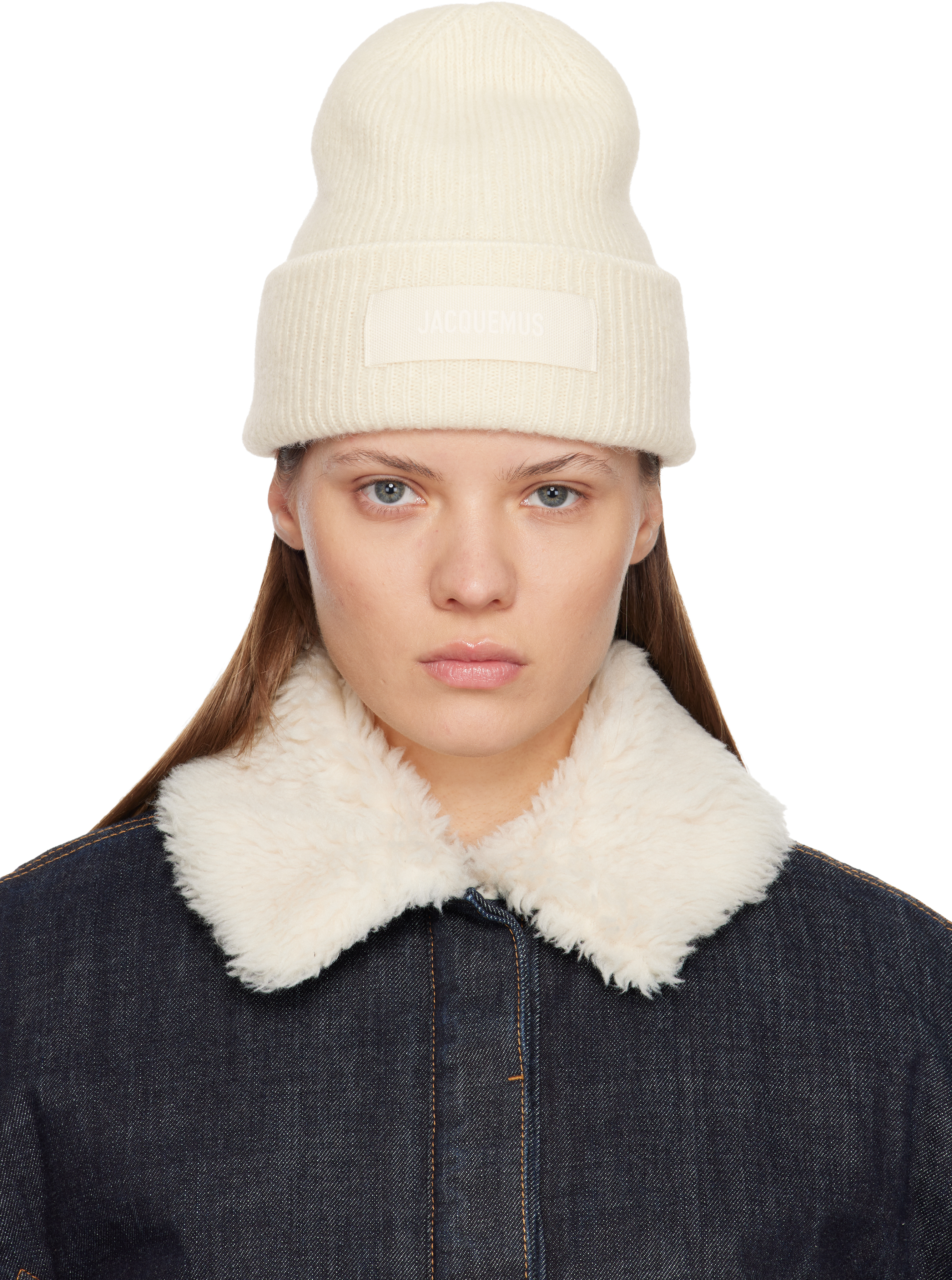 Jacquemus ジャックムス Gros Grain ビーニー オフホワイト JACQUEMUS: Off-White La Casa 'The Gros Grain' Beanie | SSENSE