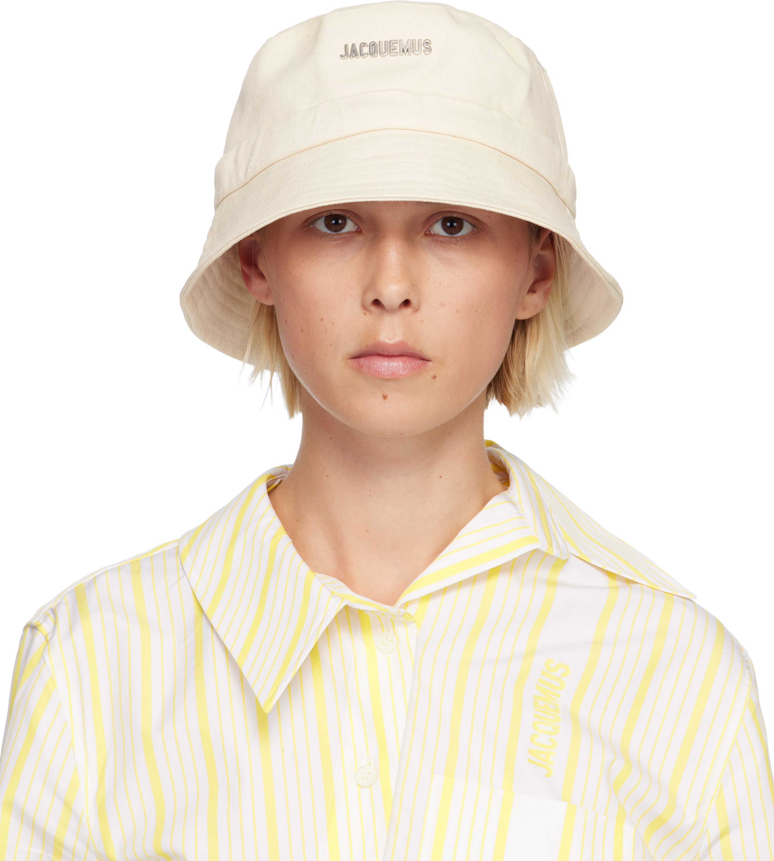 Jacquemus Off-White Bucket Hat Off-White & Beige La Croisière  main image 4