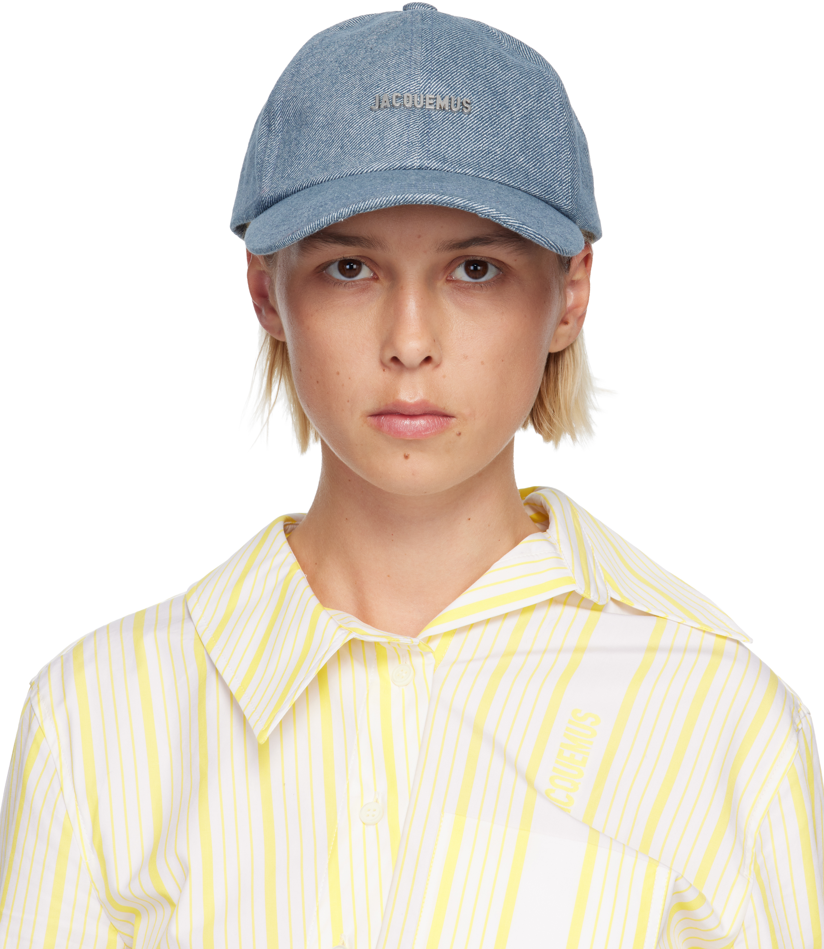 Jacquemus Curved Brim Cap For Everyday Wear In Blue