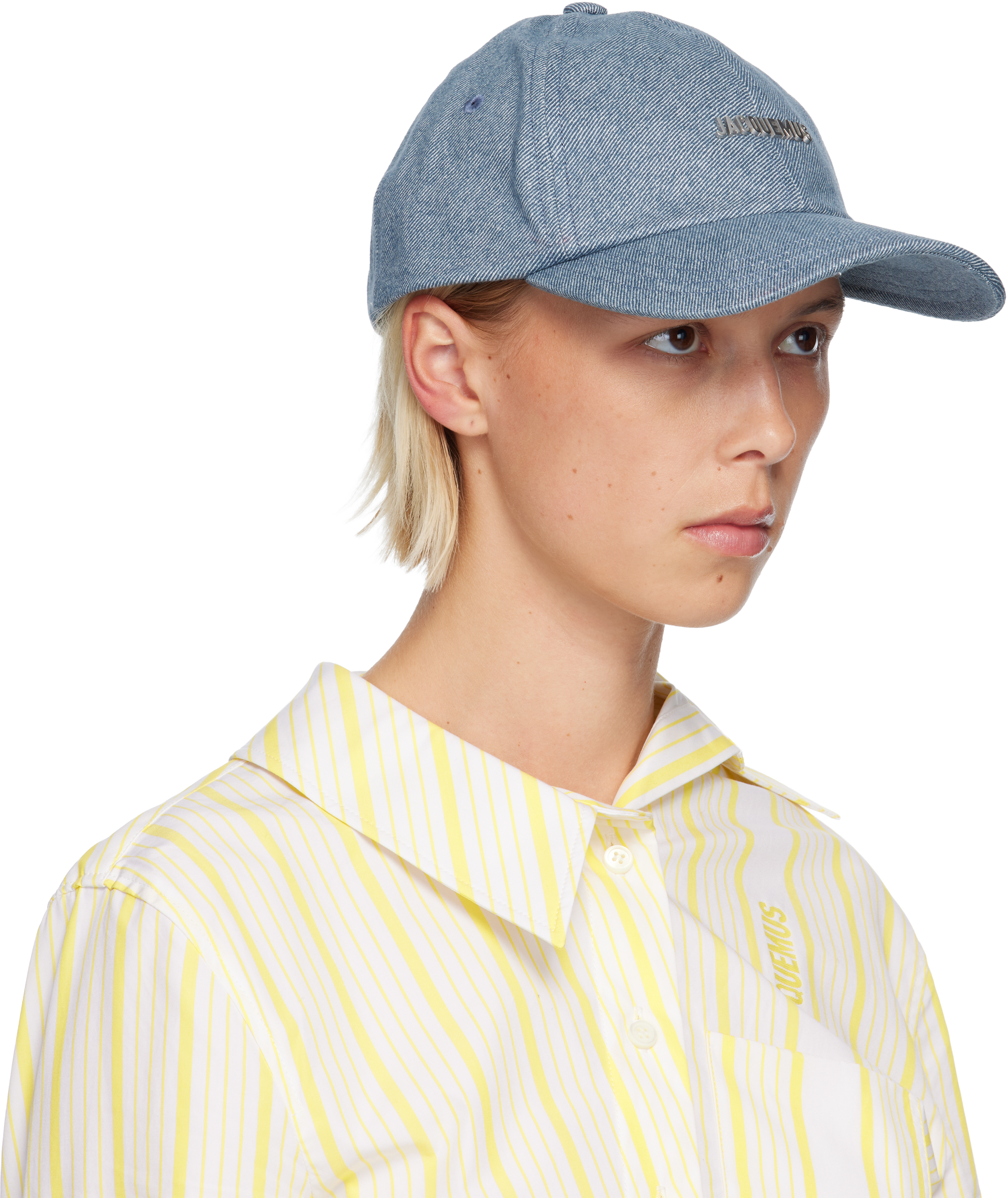 Jacquemus Curved Brim Cap For Everyday Wear In Blue