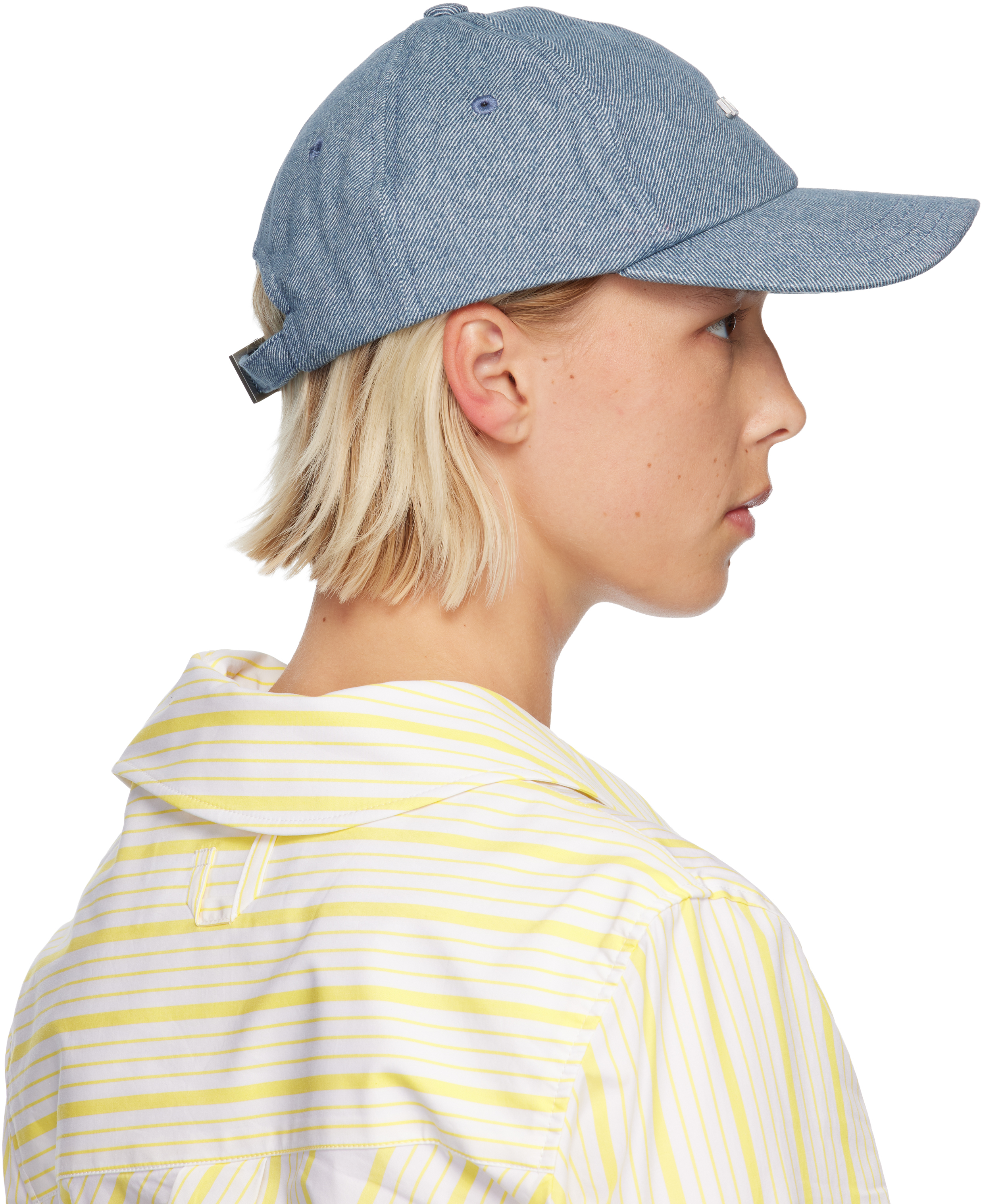 Jacquemus Curved Brim Cap For Everyday Wear In Blue