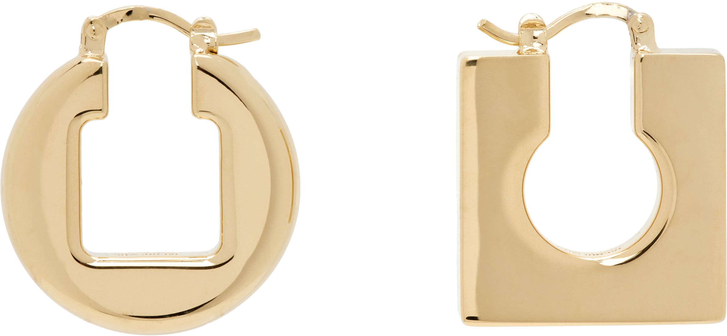 Jacquemus Les Boucles Rond Carre Earrings In Gold