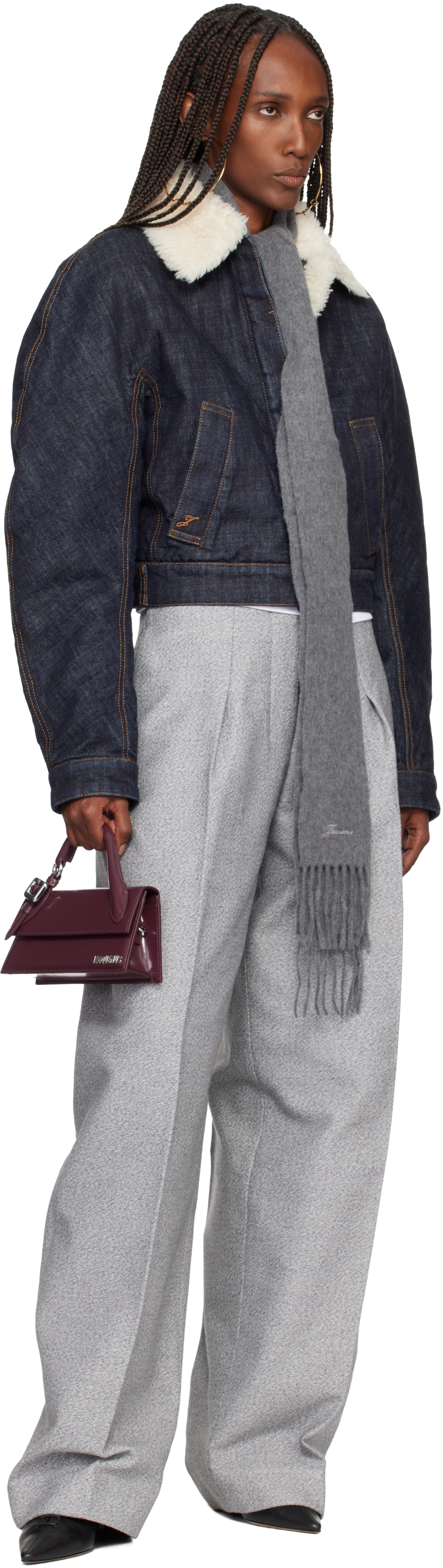 Jacquemus Gray 'the Tailleur Fine' Scarf