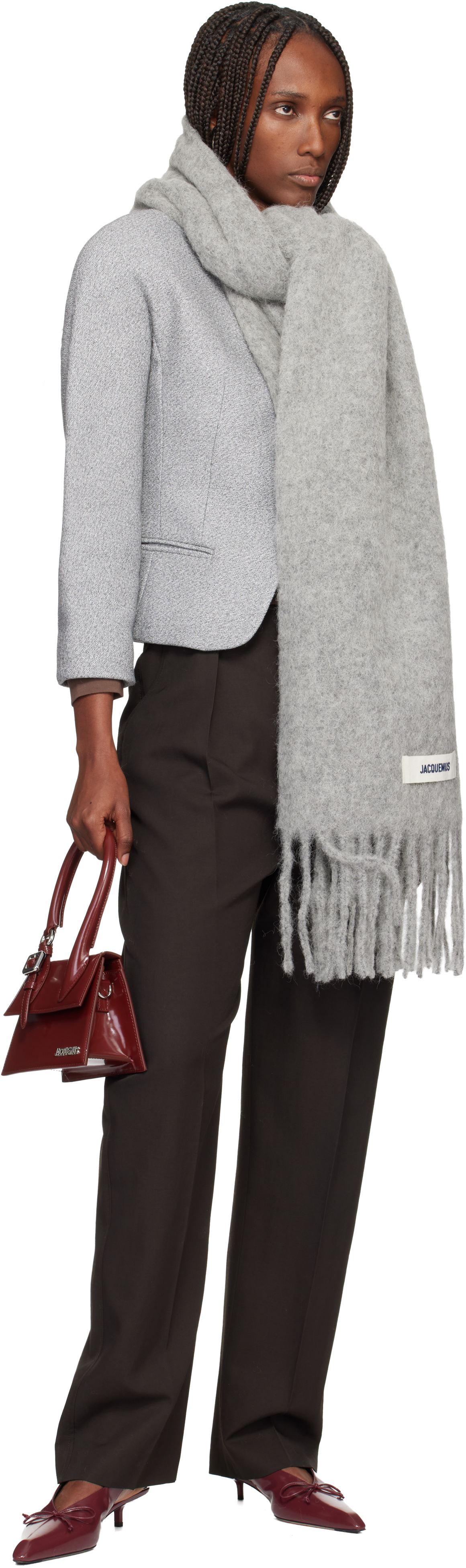 Jacquemus Gray 'the Carro' Scarf