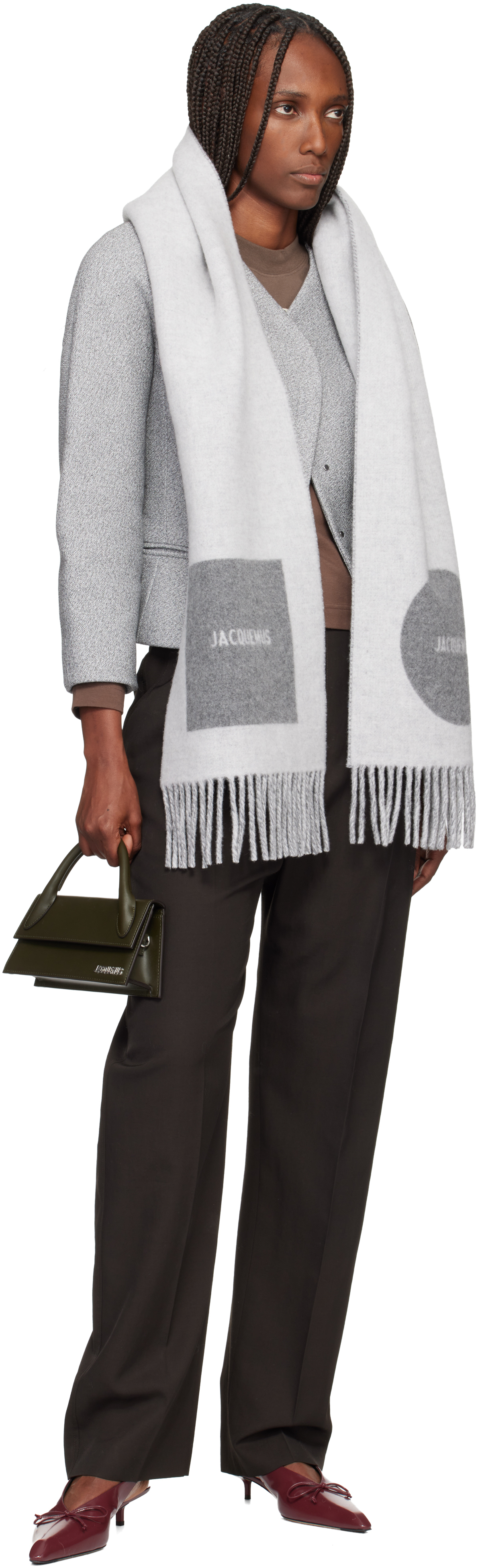 Jacquemus Gray 'the Rond Carré' Scarf