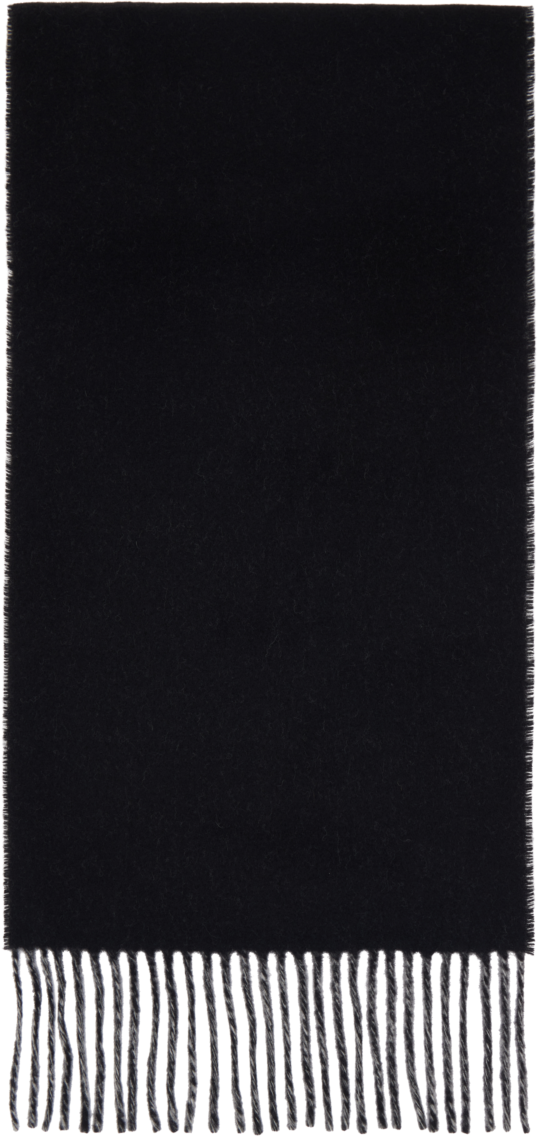 Jacquemus Long Rectangular Wool Scarf With Bold Lettering In Black