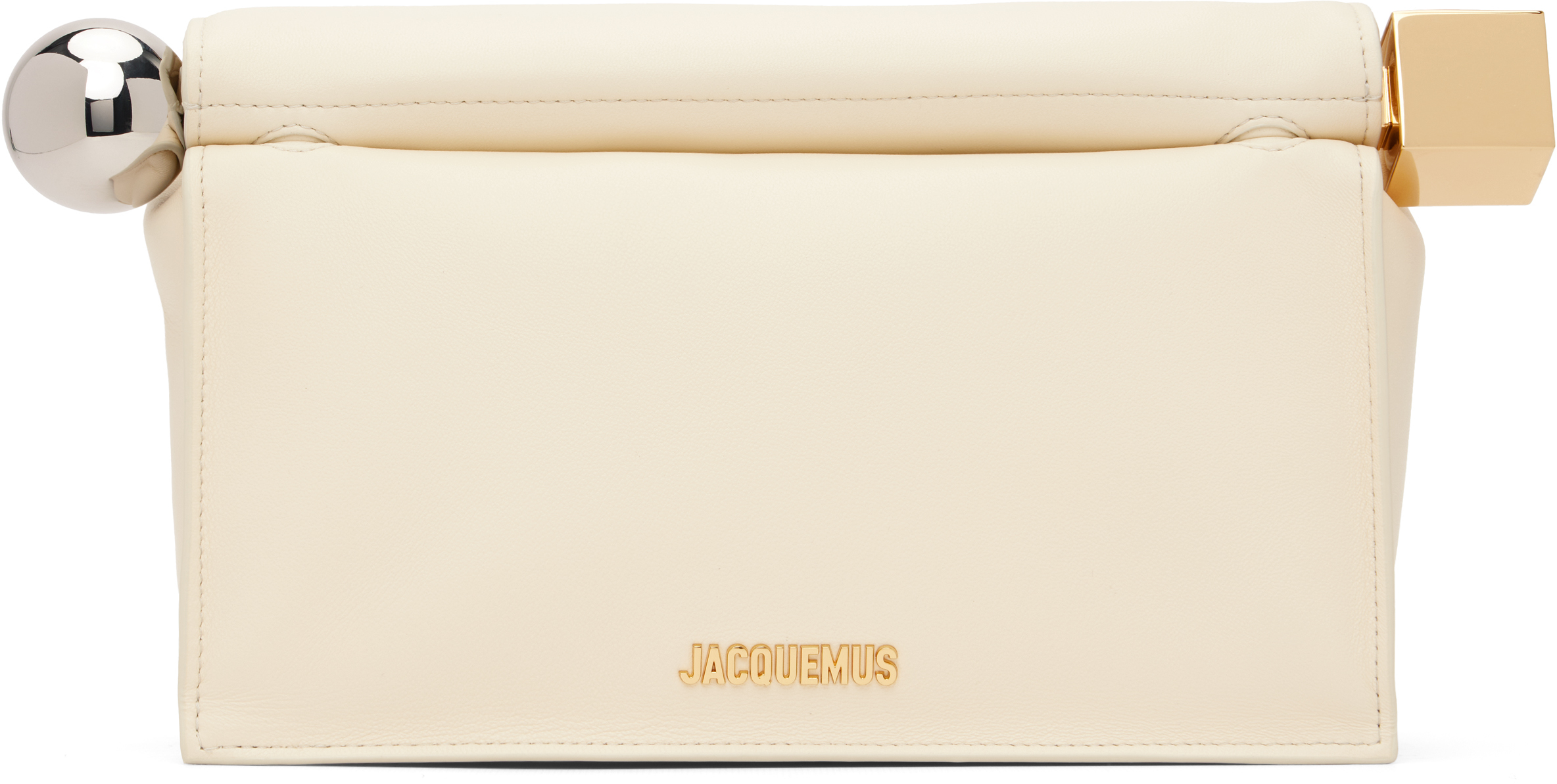 Jacquemus Off-white 'the Rond Carré' Clutch In White