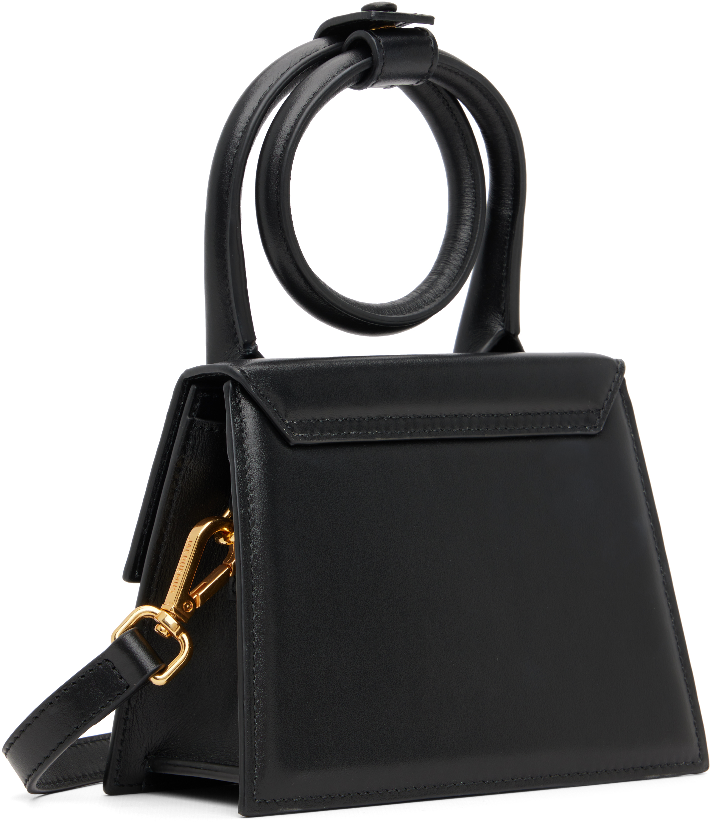 Jacquemus Le Chiquito Noeud Leather Top Handle Bag In Black