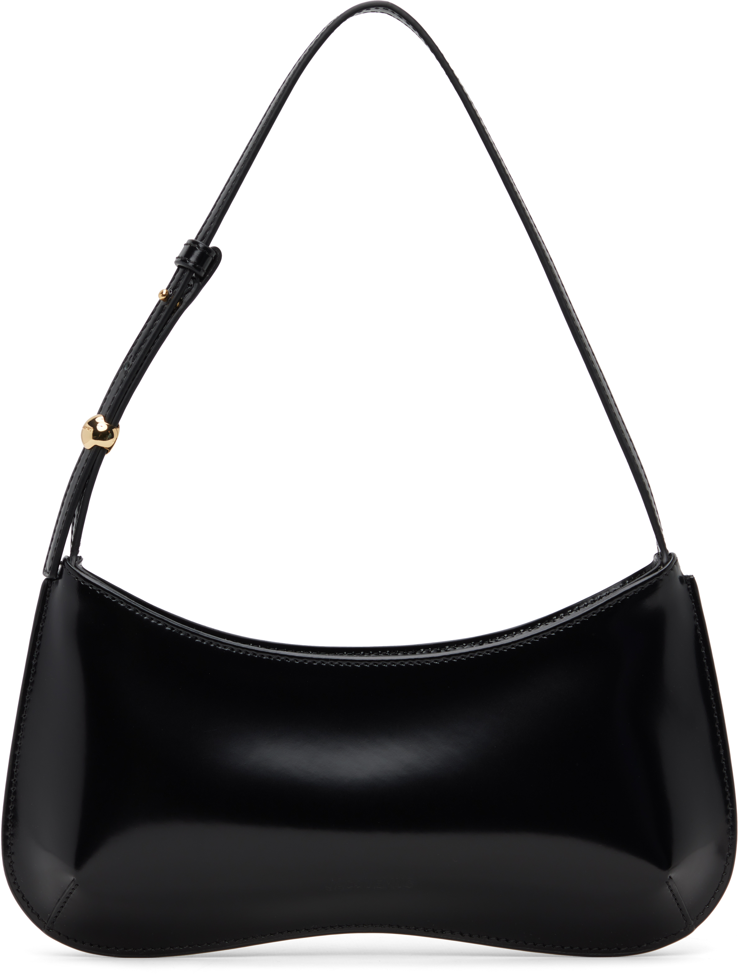 Jacquemus Versatile Shoulder Bag Adjustable Strap Smooth Finish In Black