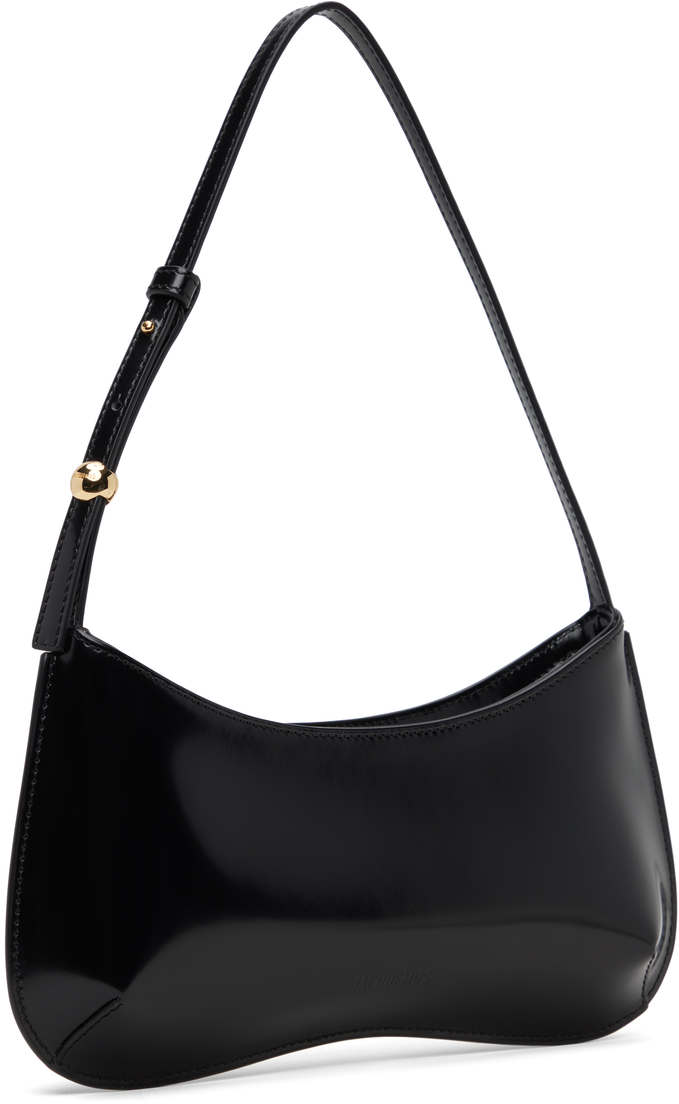Jacquemus Versatile Shoulder Bag Adjustable Strap Smooth Finish In Black
