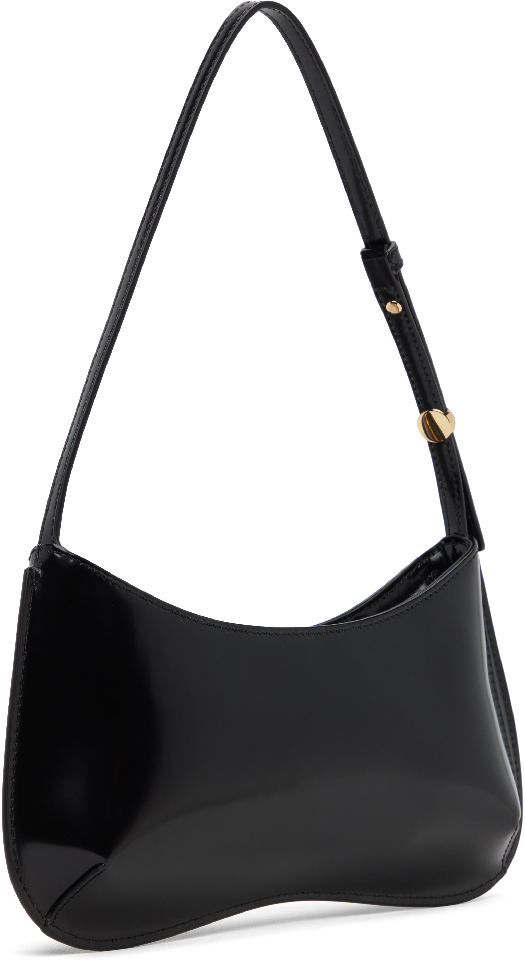 Jacquemus Versatile Shoulder Bag Adjustable Strap Smooth Finish In Black
