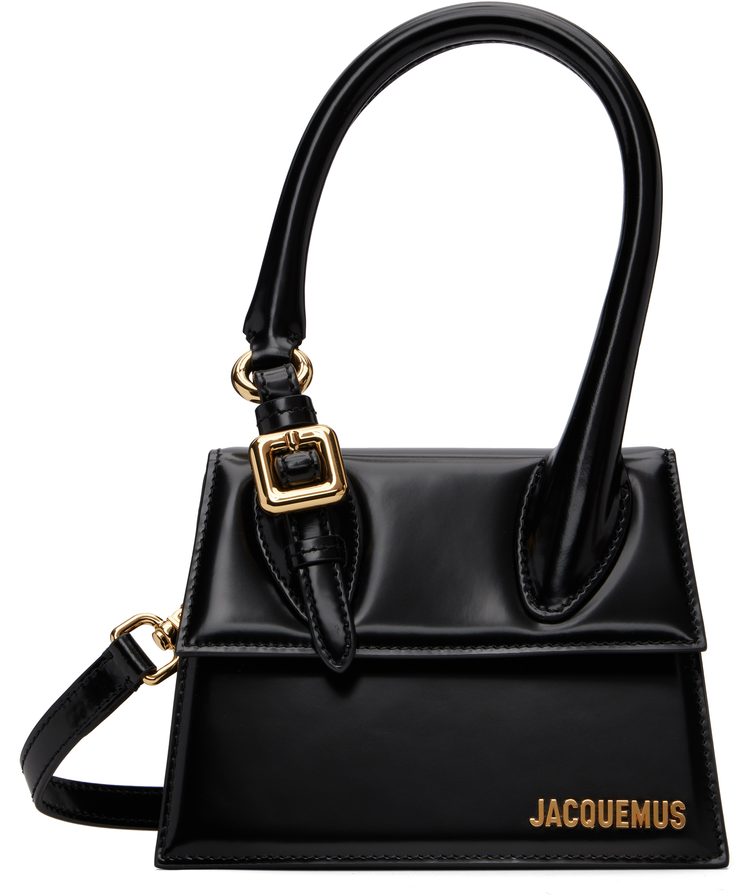 Jacquemus Black 'the Medium Chiquito With Buckle' Bag In Black