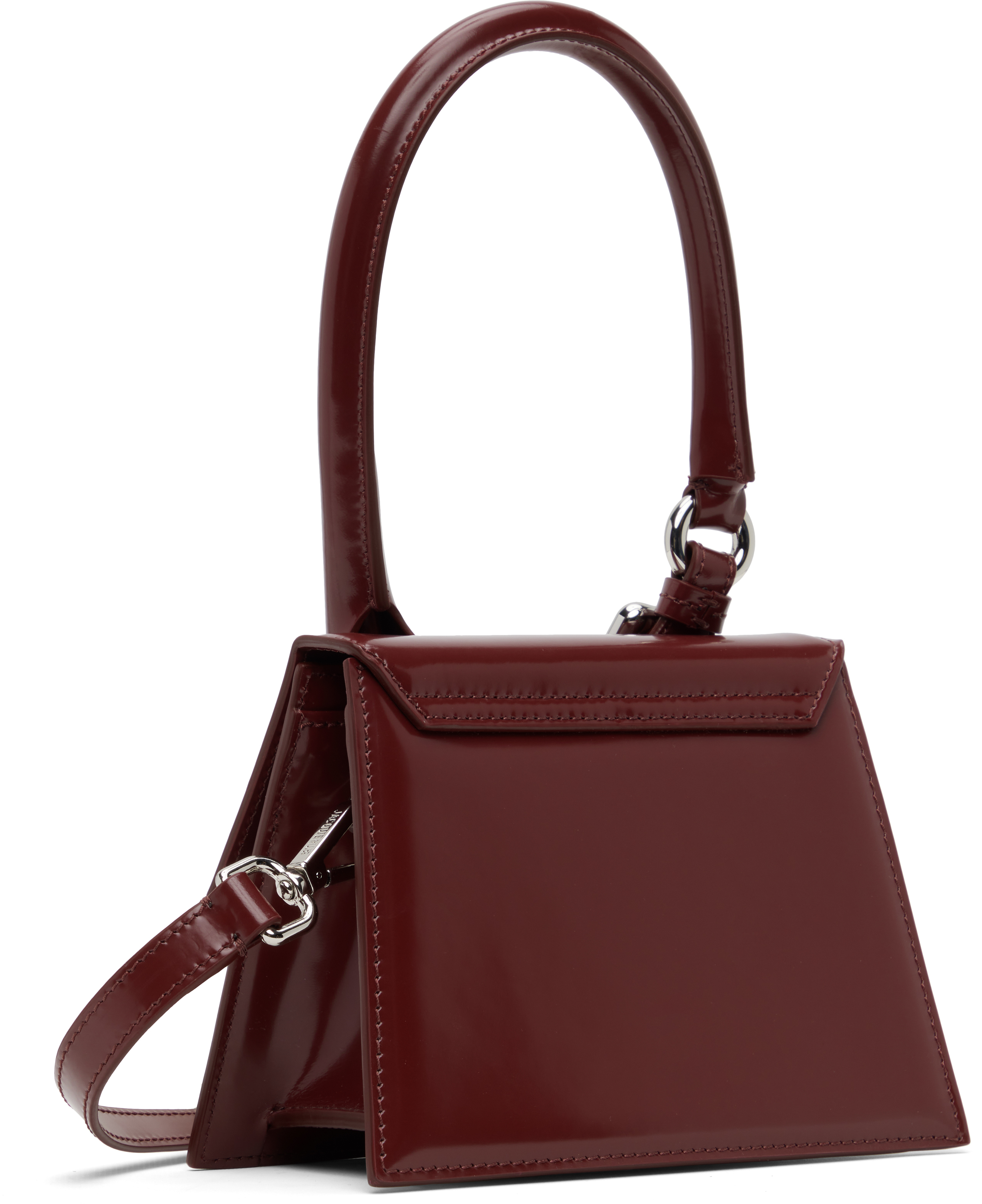 Jacquemus Womens Burgundy Medium Chiquito Buckle Leather Top-handle Bag