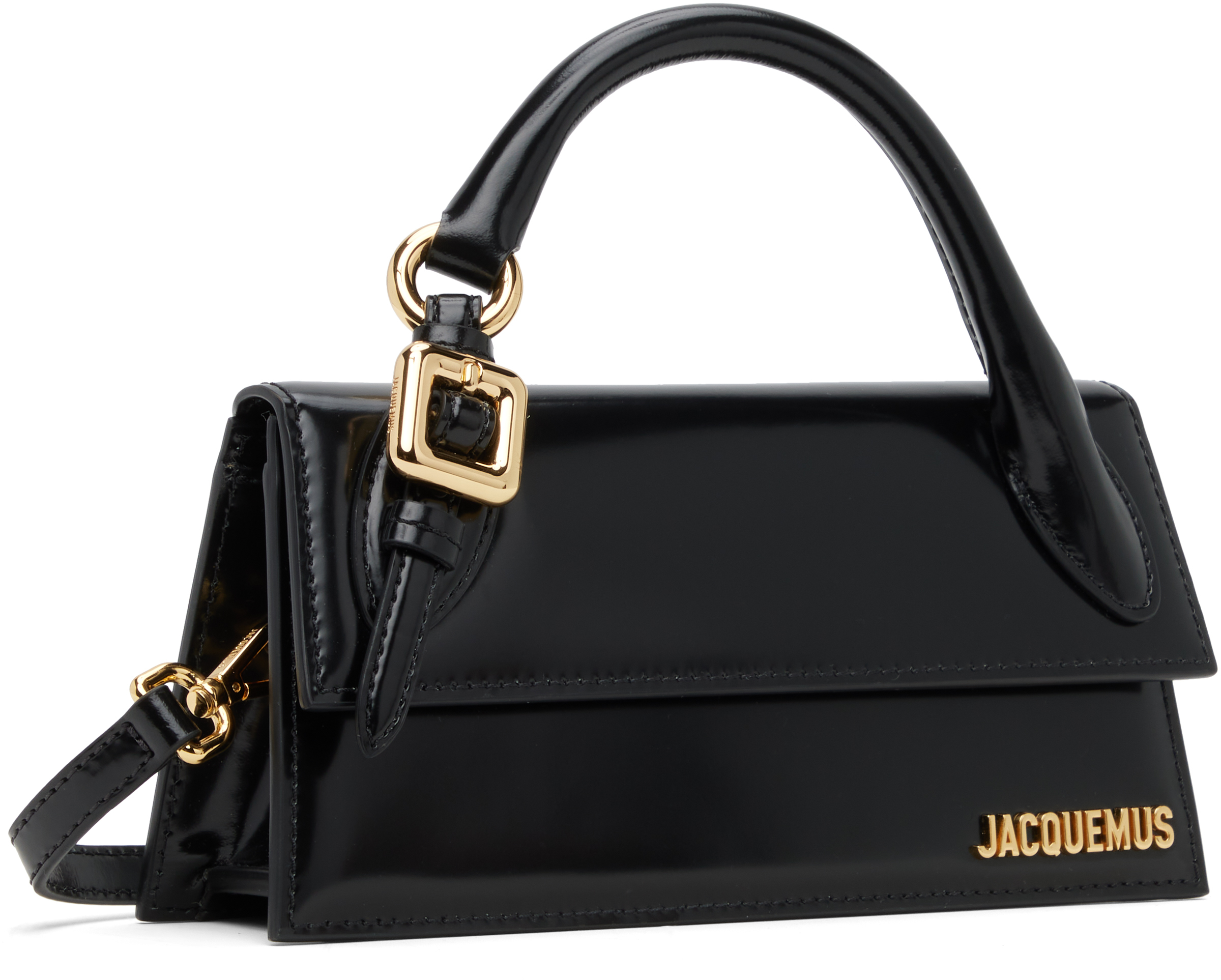 Jacquemus The Chiquito Leather Tote Bag In An Elongated Design In Black