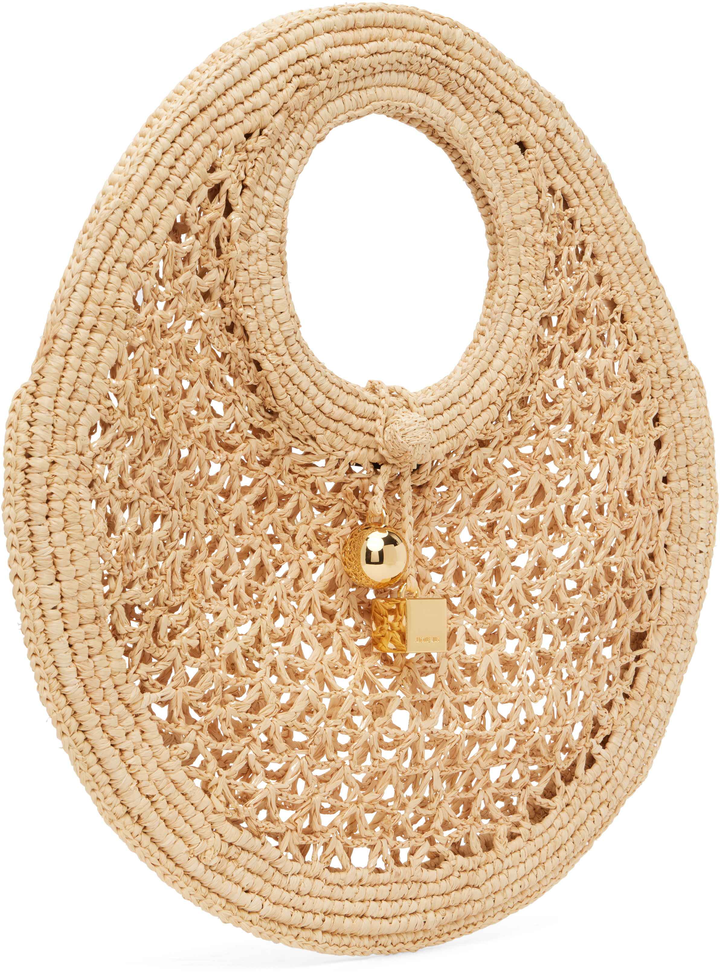 Jacquemus Beige La Croisière 'the Spiaggia Small Round' Tote