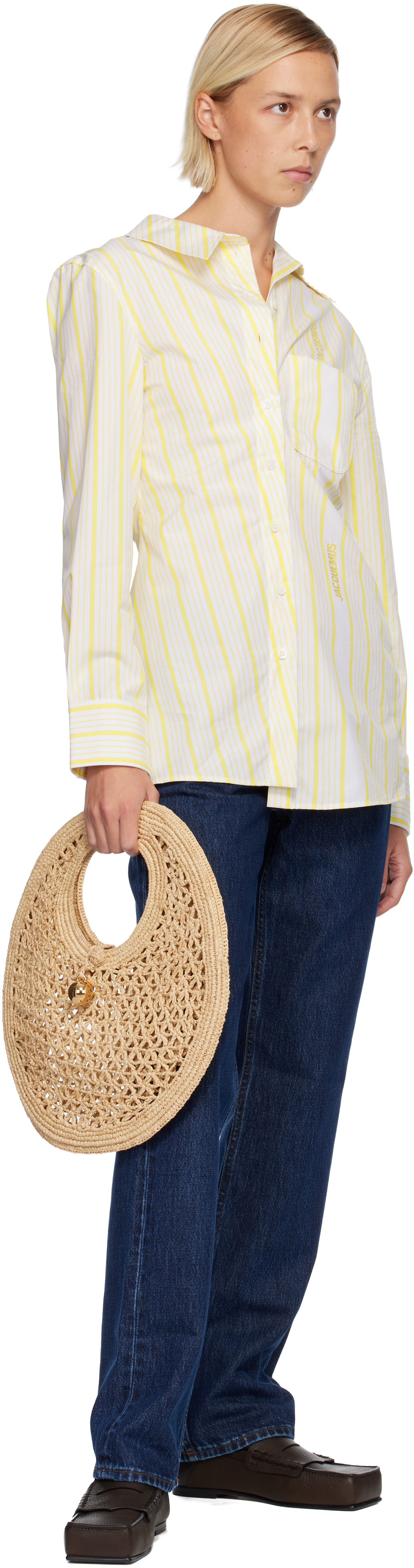 Jacquemus Beige La Croisière 'the Spiaggia Small Round' Tote