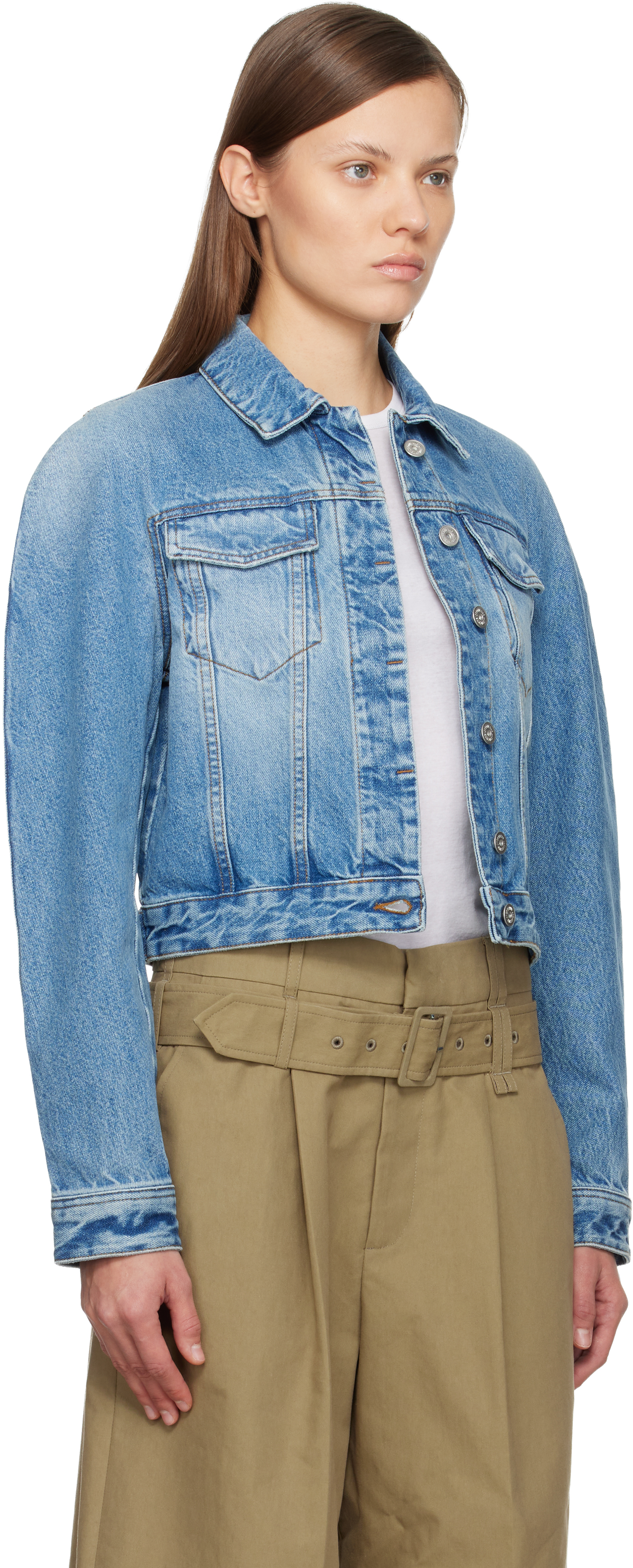 Jacquemus Blue 'the Ovalo De-nîmes' Denim Jacket In Blue