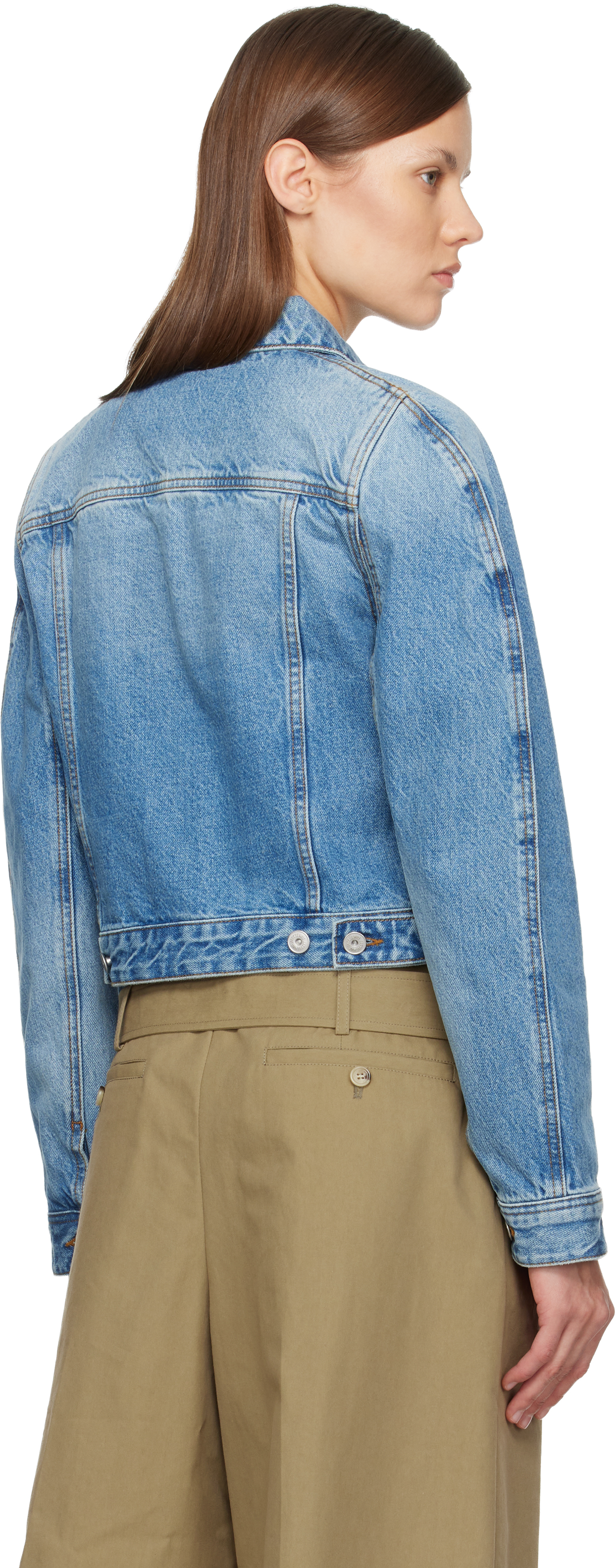 Jacquemus Blue 'the Ovalo De-nîmes' Denim Jacket In Blue