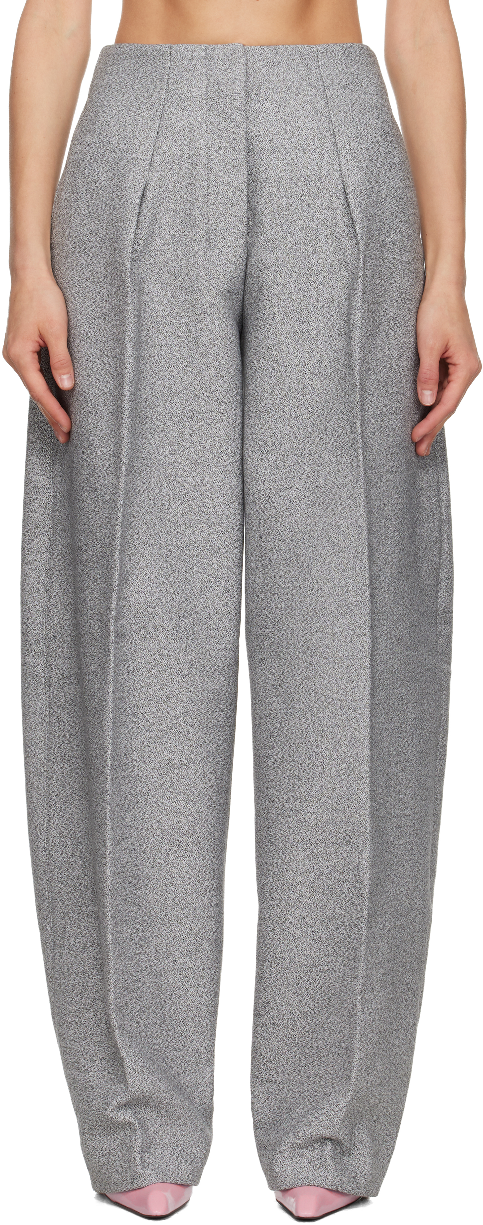 Gray 'The Curvo' Trousers by JACQUEMUS on Sale