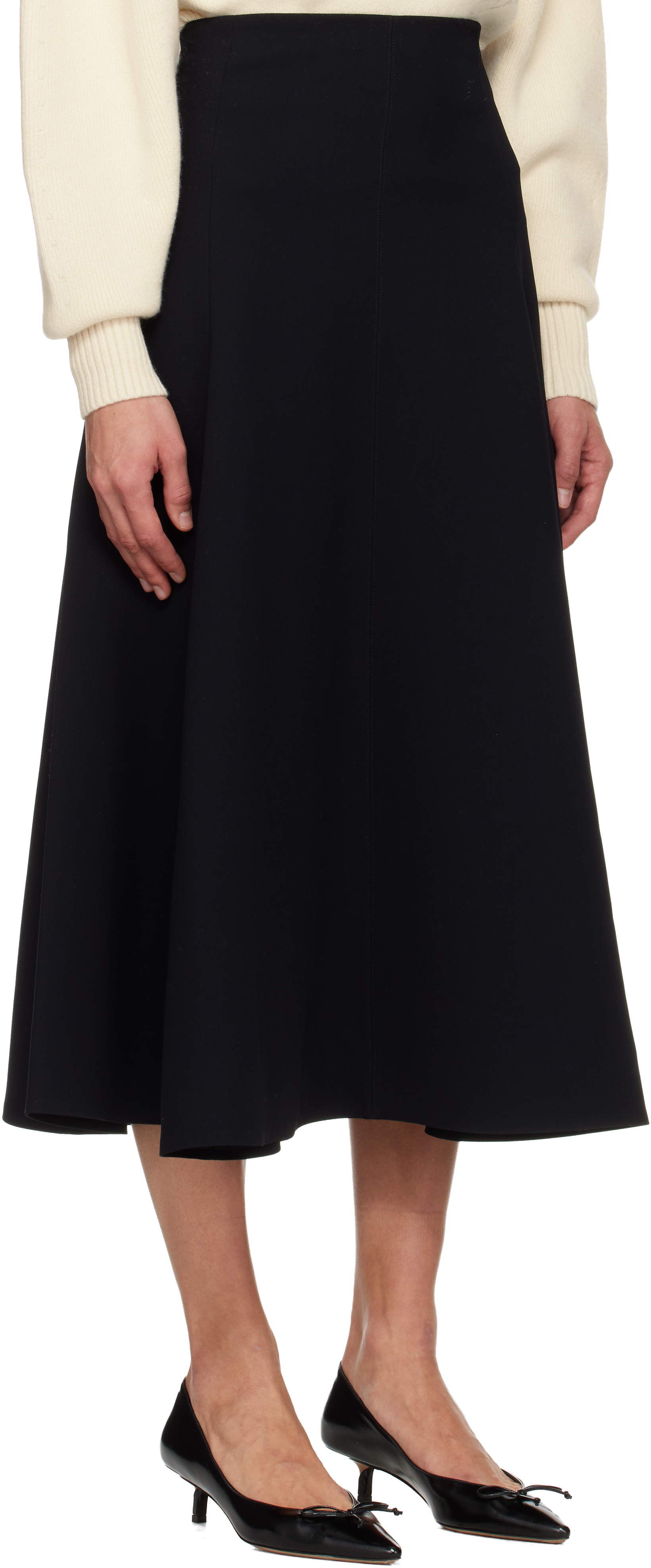 Jacquemus Black 'the Triangle' Midi Skirt In Black
