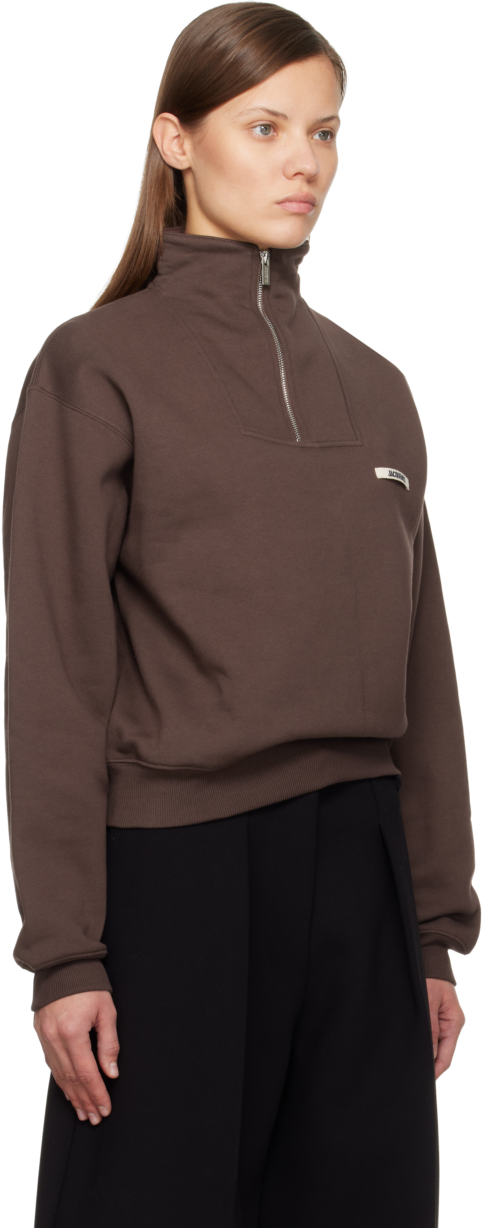 Jacquemus Brown 'le Camionneur Gros Grain' Sweatshirt In Brown
