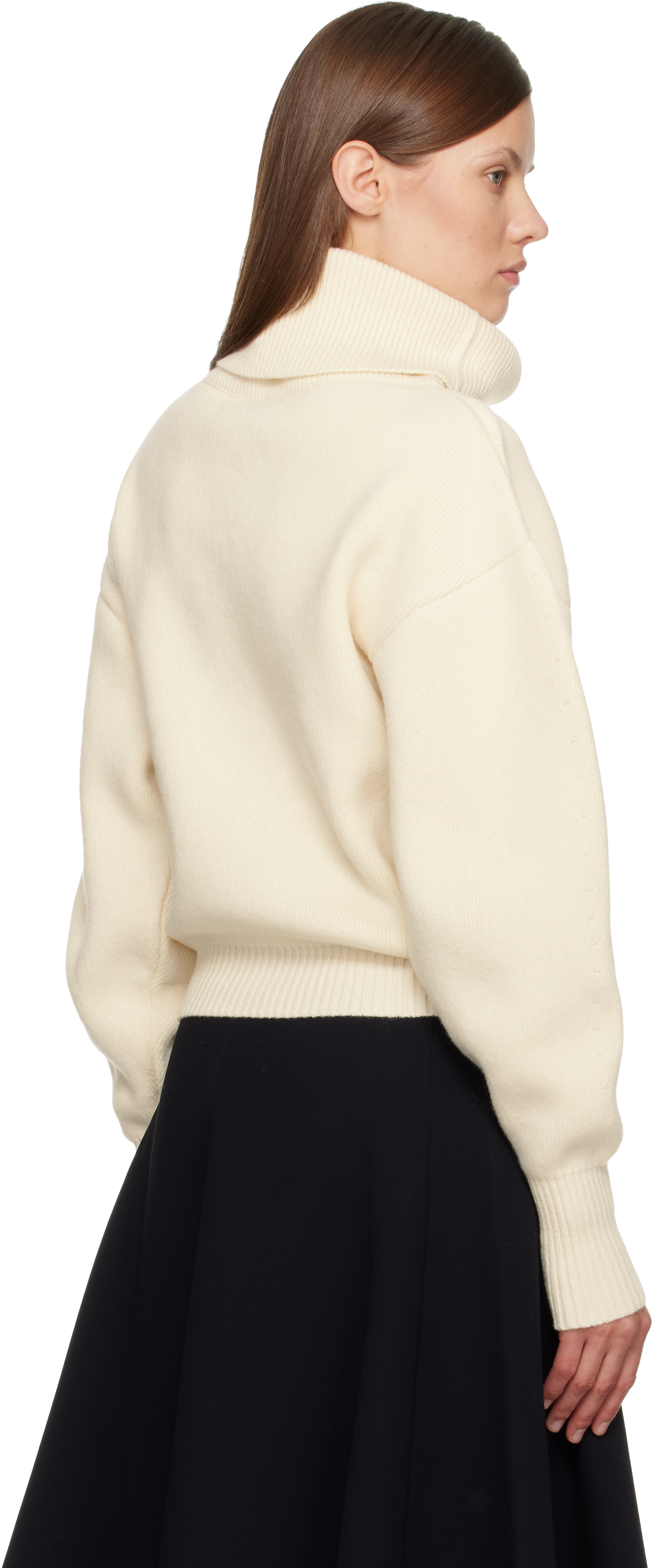 Jacquemus La Maille Pallone Turtleneck Wool-cashmere Sweater In White