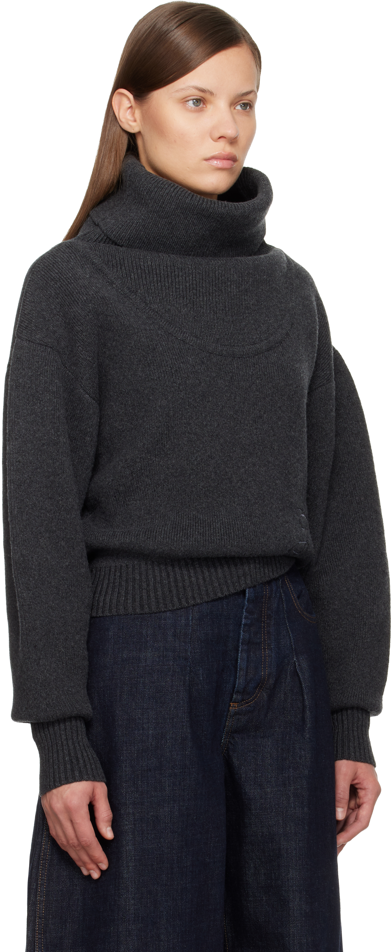 Jacquemus Wool Turtleneck Pallone In Black