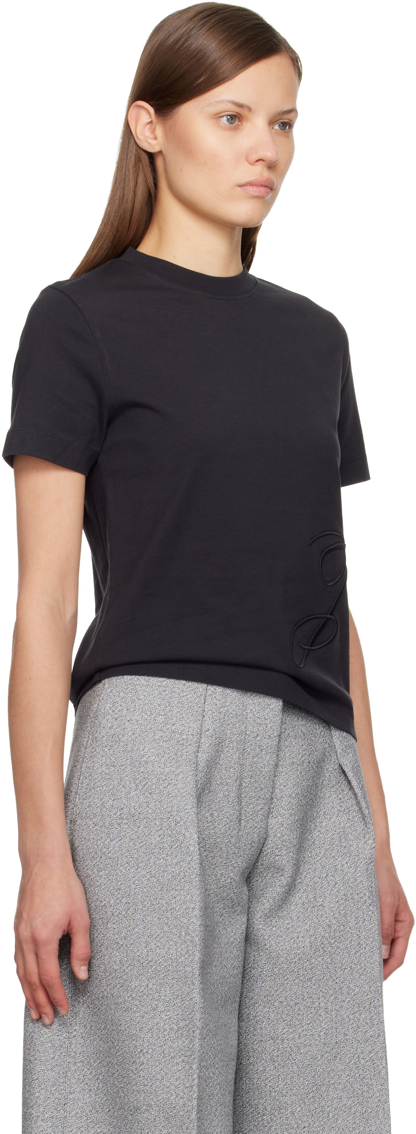 Jacquemus Navy 'the J' T-shirt In Blue