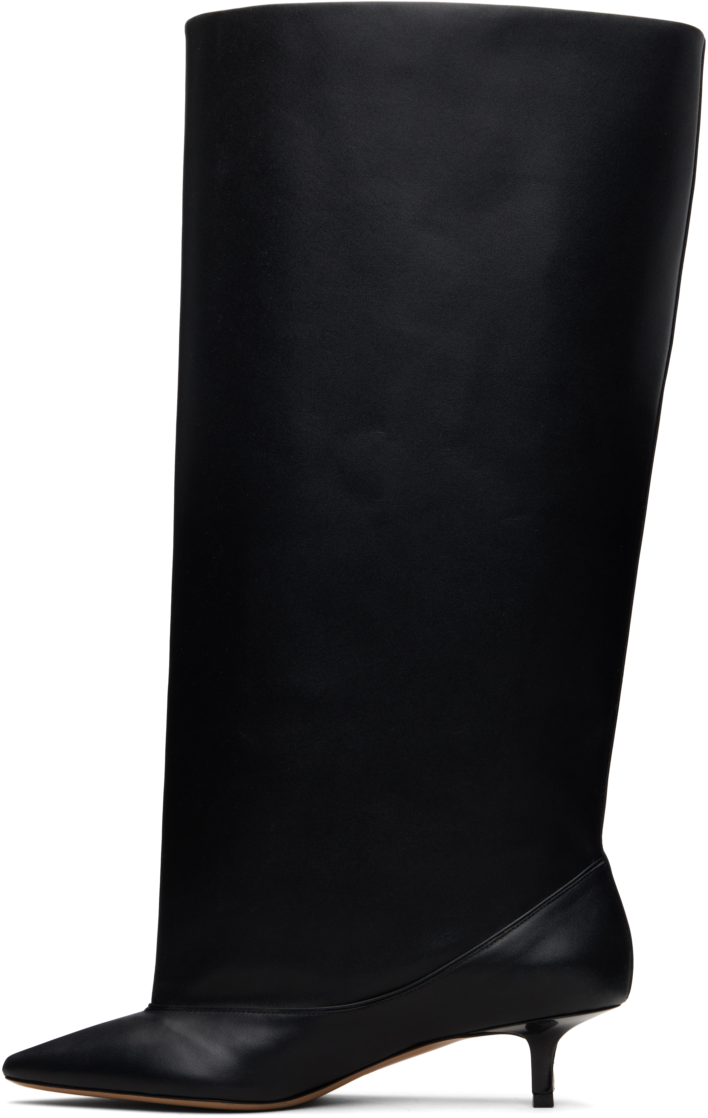 Jacquemus Brown Smooth Leather Wide The High Tourni Boots In Black