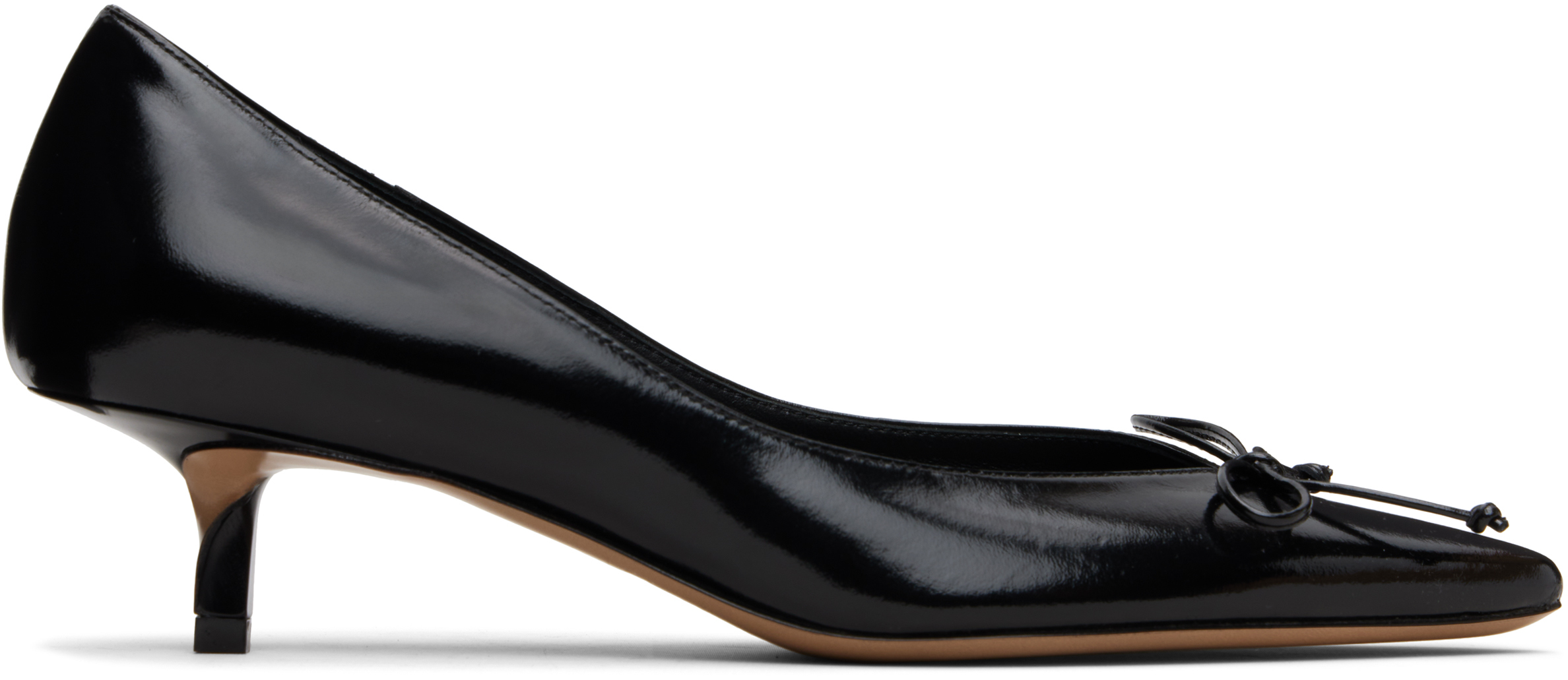 Jacquemus Pointed Toe Pumps Bow Detail In Black