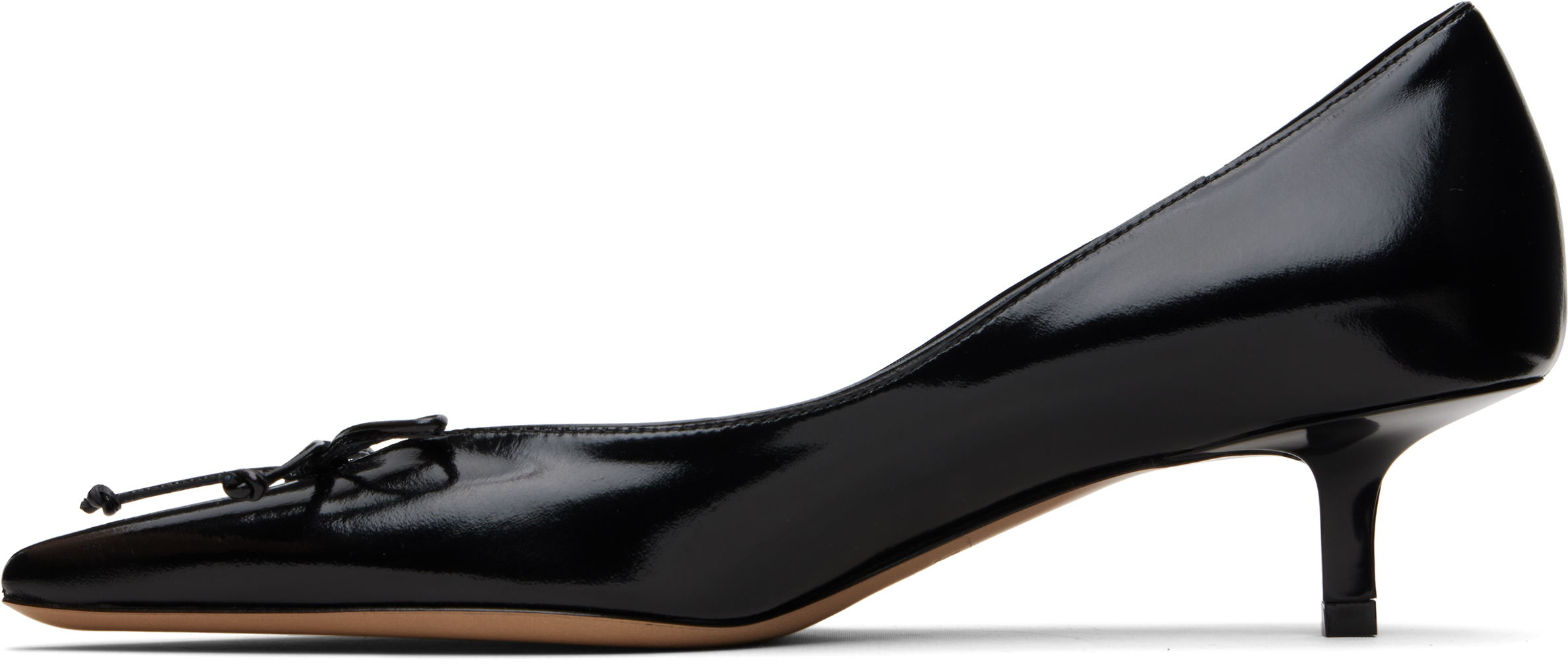 Jacquemus Pointed Toe Pumps Bow Detail In Black