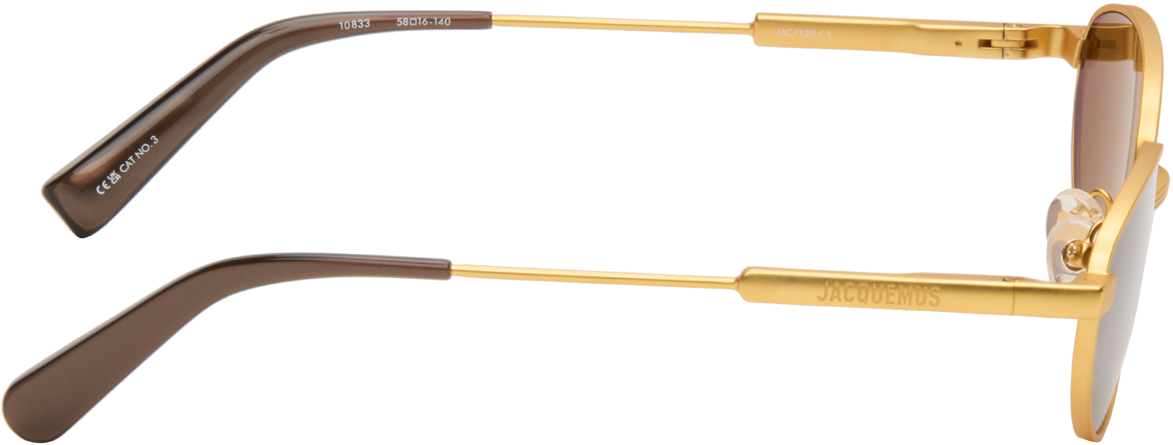 Jacquemus Gold 'the Alba' Sunglasses