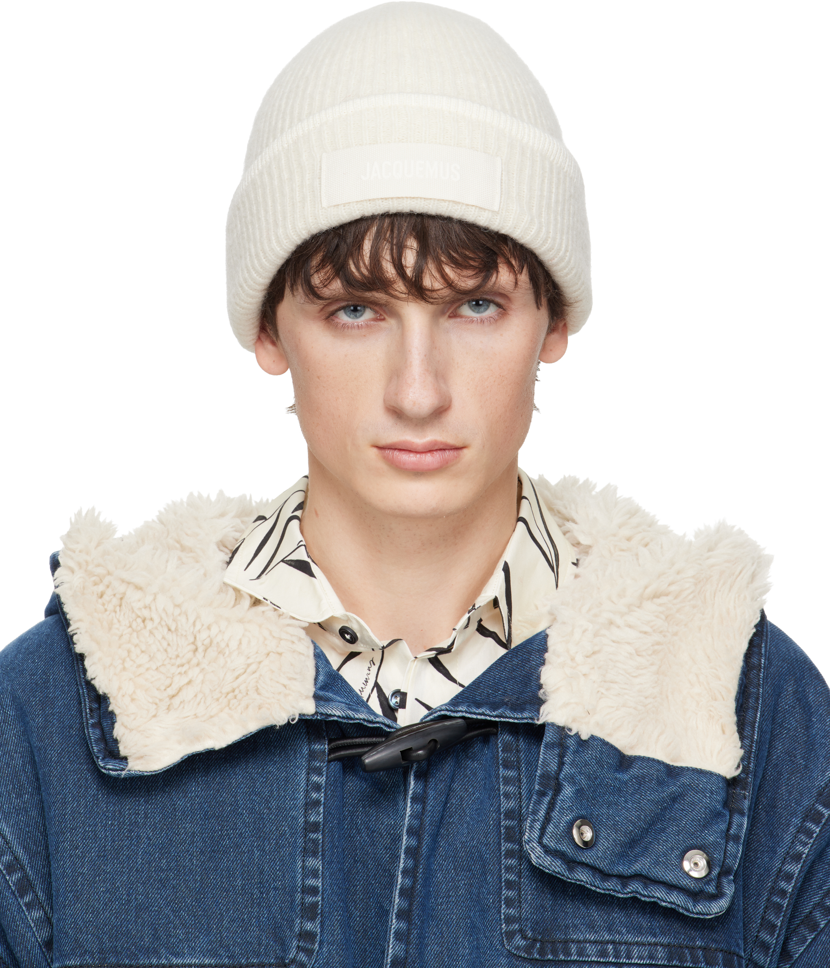 Jacquemus Off-white La Casa 'the Gros Grain' Beanie In White