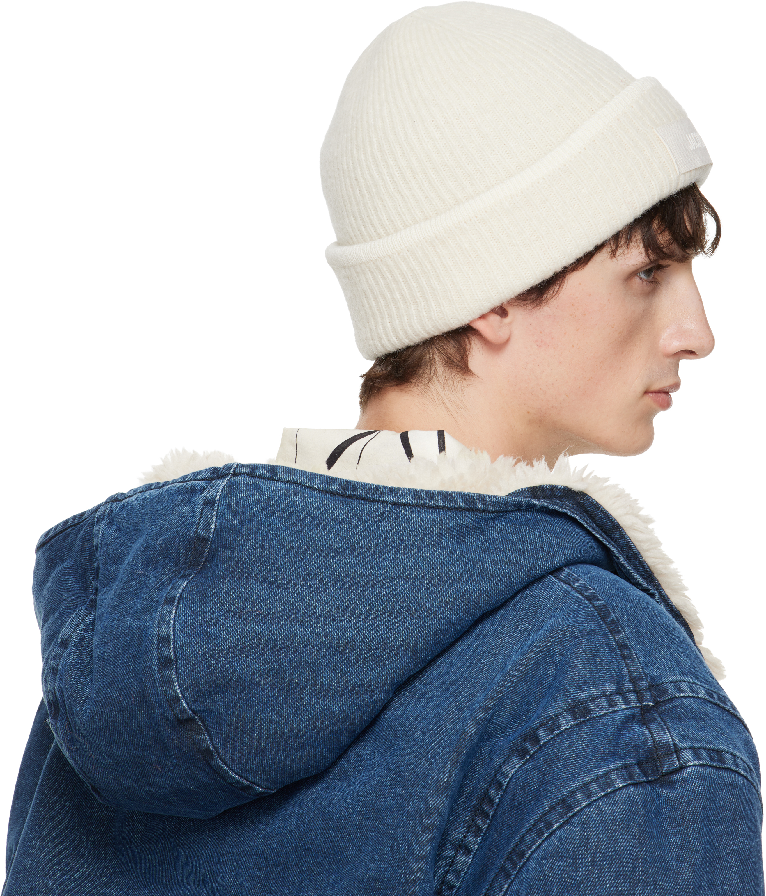 Jacquemus Off-white La Casa 'the Gros Grain' Beanie In White