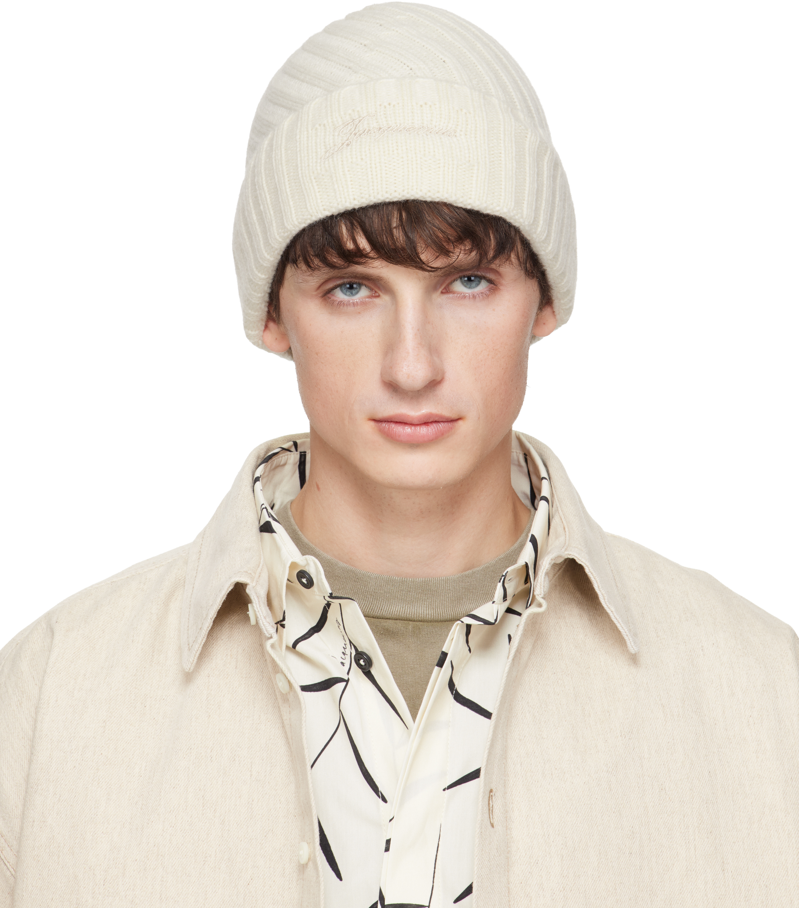 Jacquemus Off-white 'the Tourni' Beanie In White