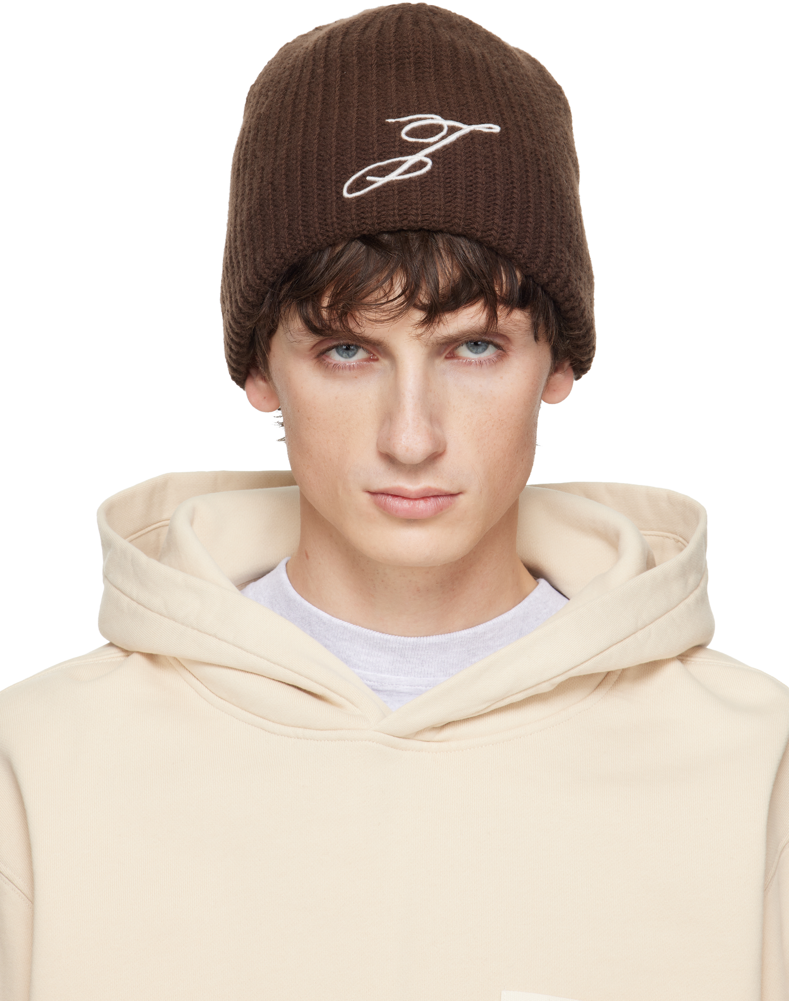 Brown 'The Espiral' Beanie by JACQUEMUS on Sale
