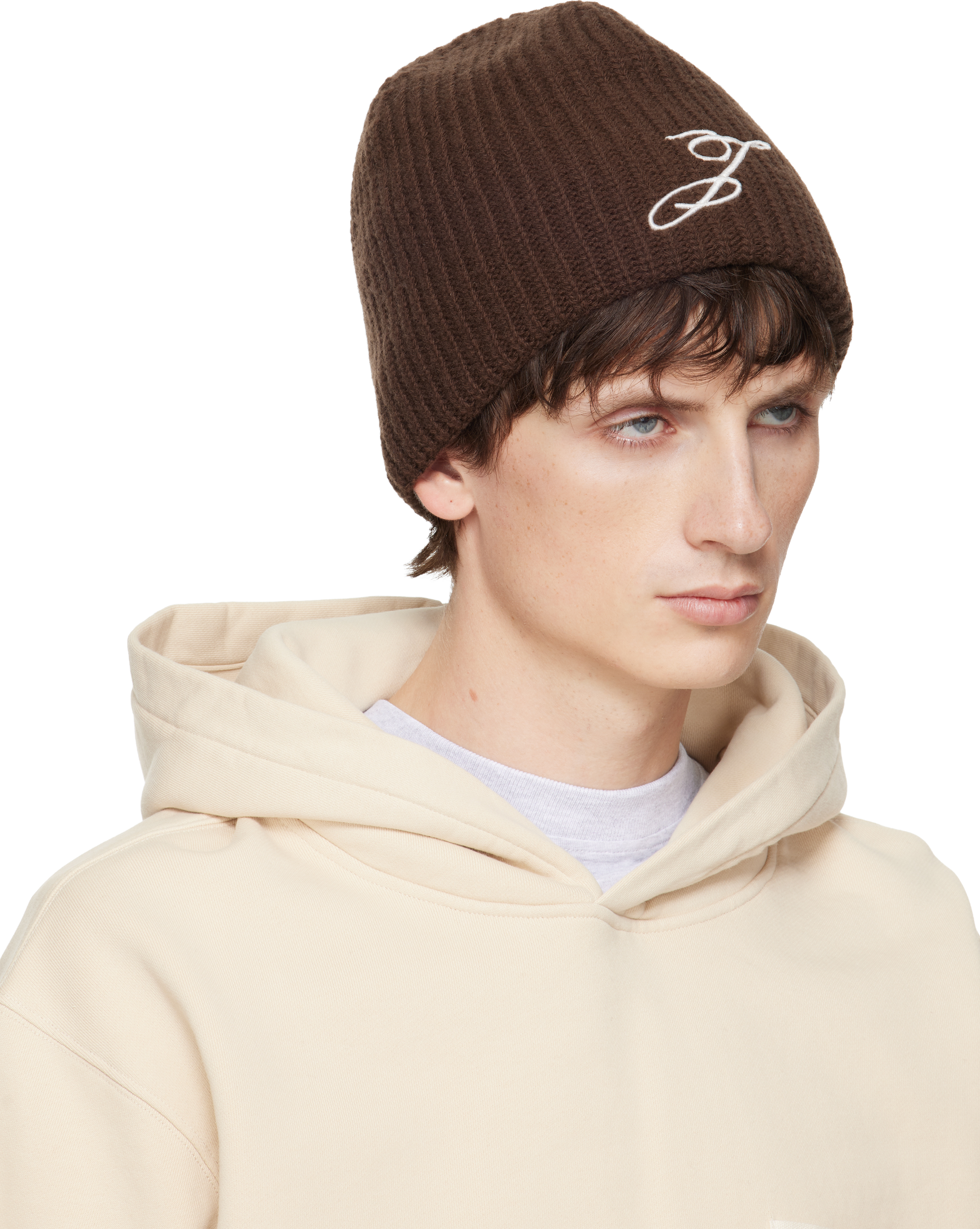 Jacquemus Brown 'the Espiral' Beanie In Brown