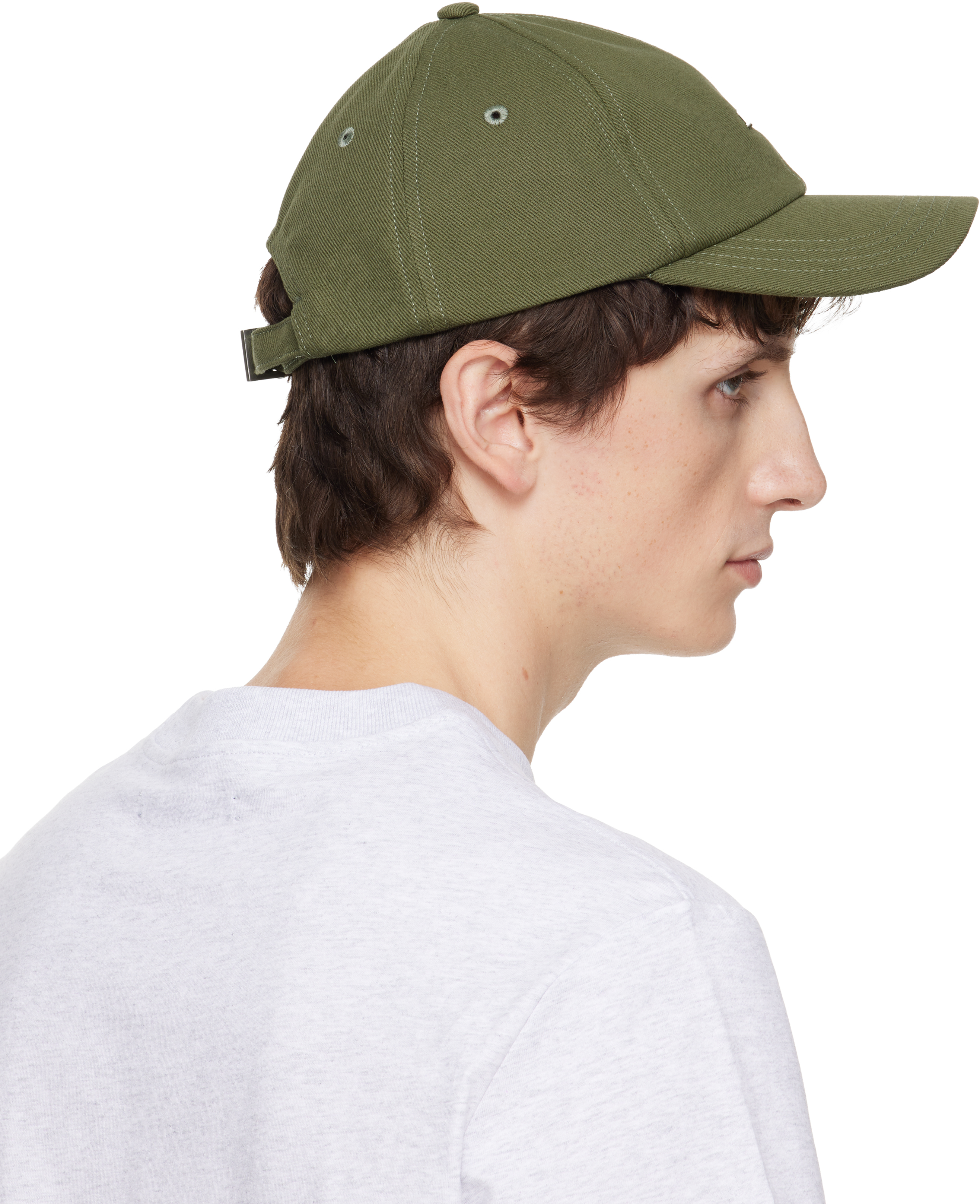 Jacquemus Khaki 'the Gadjo' Baseball Cap In Green