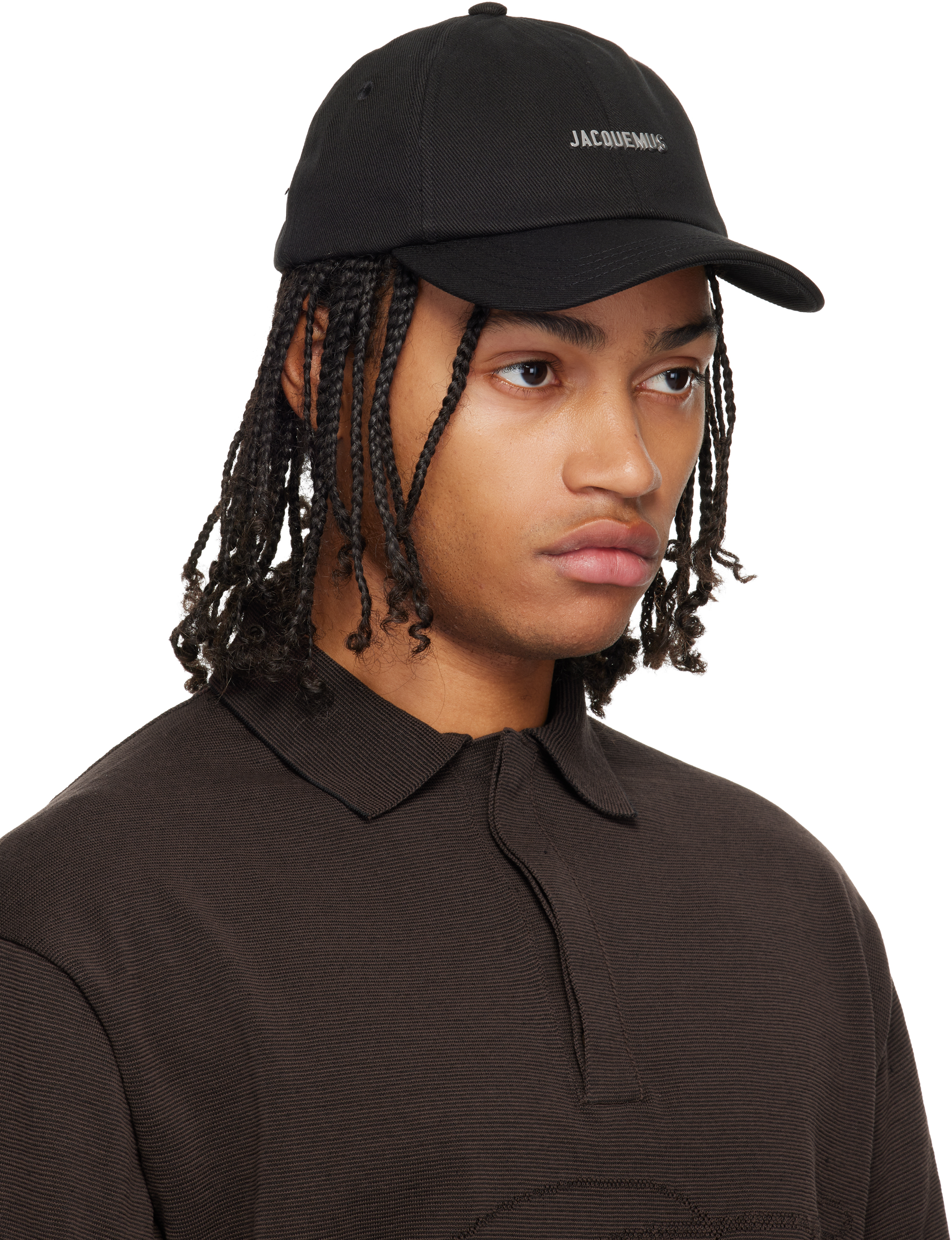 Jacquemus Gadjo Logo-embellished Cotton-twill Baseball Cap In Black