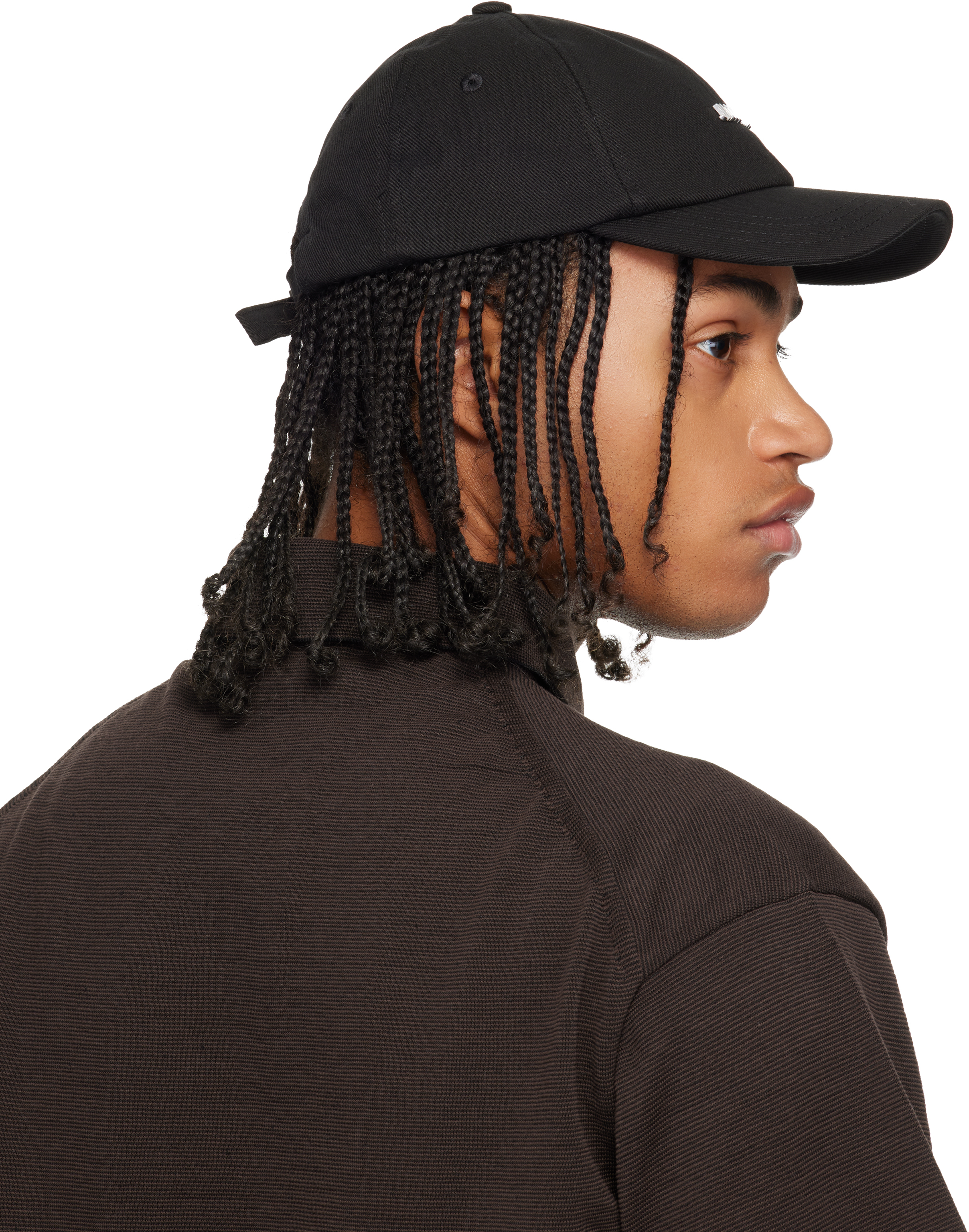 Jacquemus Gadjo Logo-embellished Cotton-twill Baseball Cap In Black