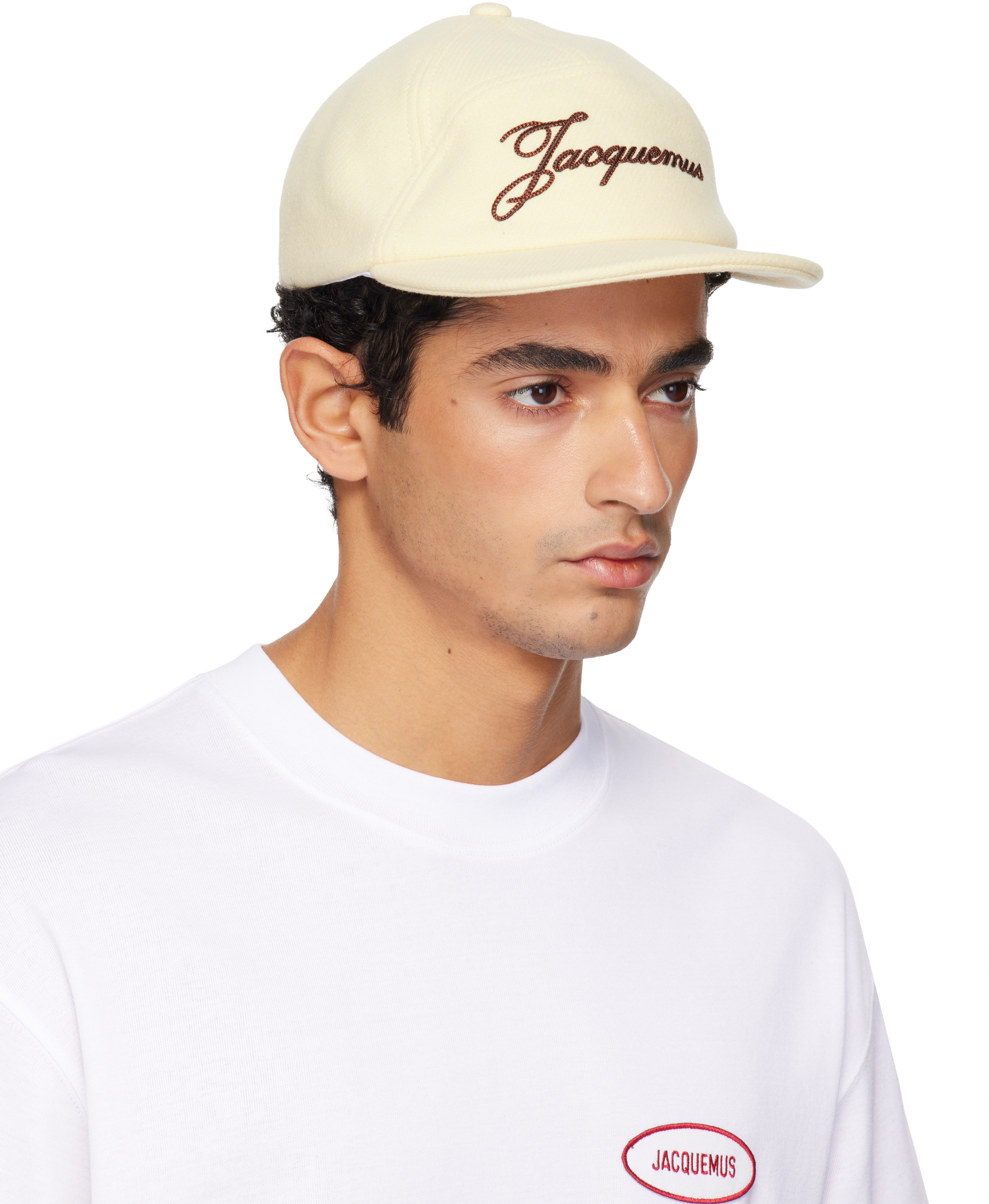 Jacquemus Yellow 'the Lana Baseball' Cap In Brown
