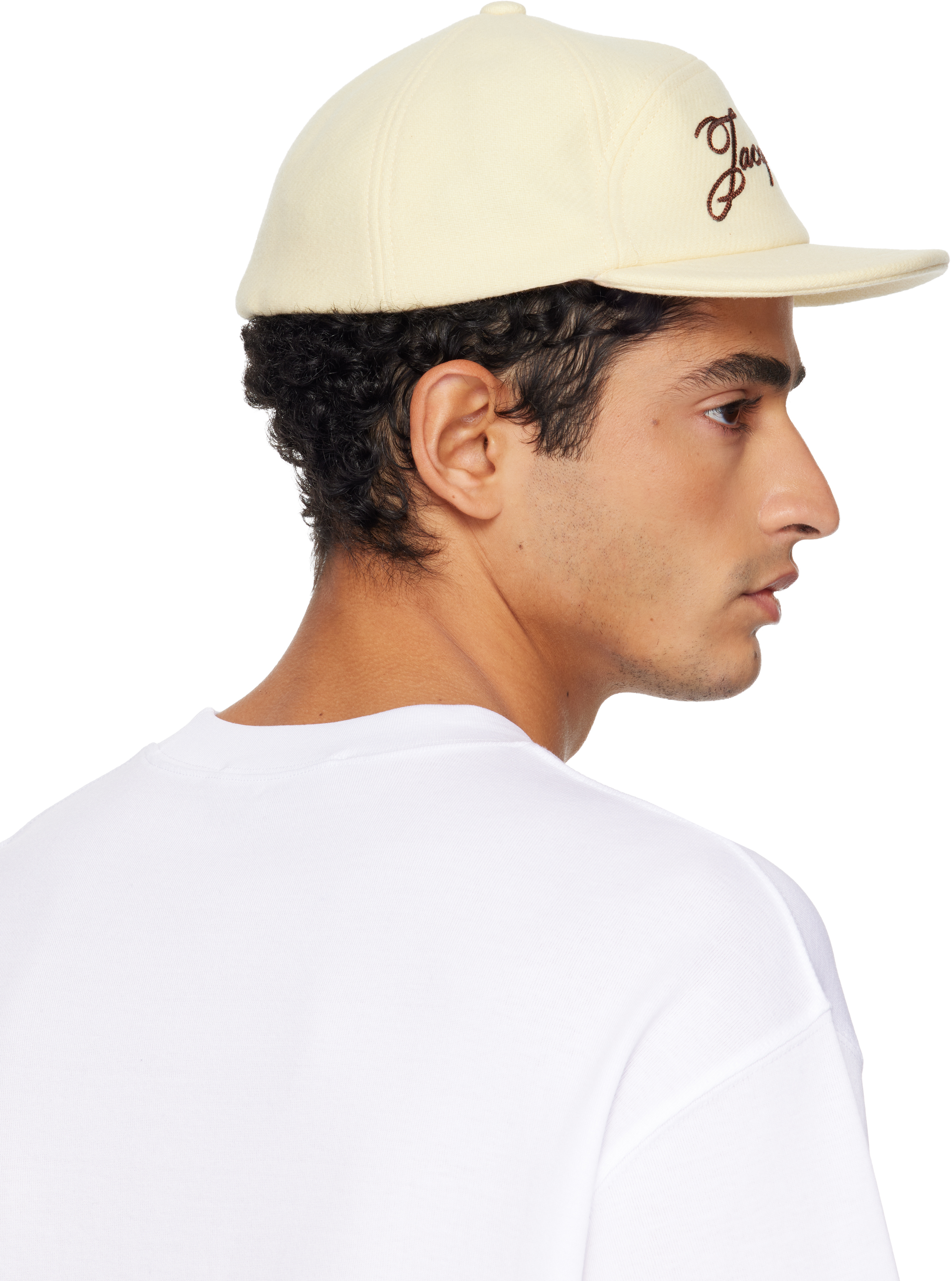 Jacquemus Yellow 'the Lana Baseball' Cap In Brown