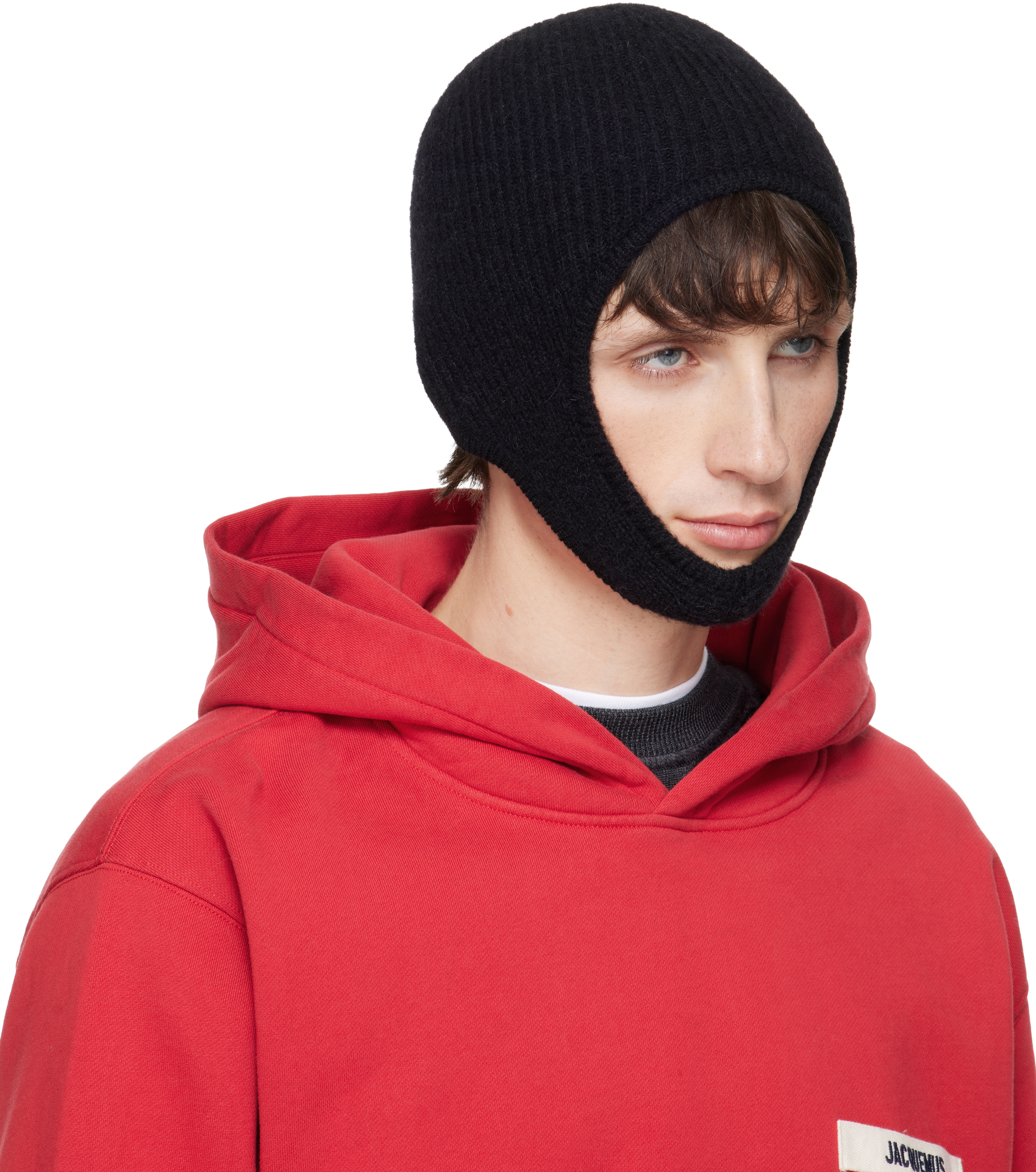 Jacquemus Black 'the Gros Grain' Beanie In Black