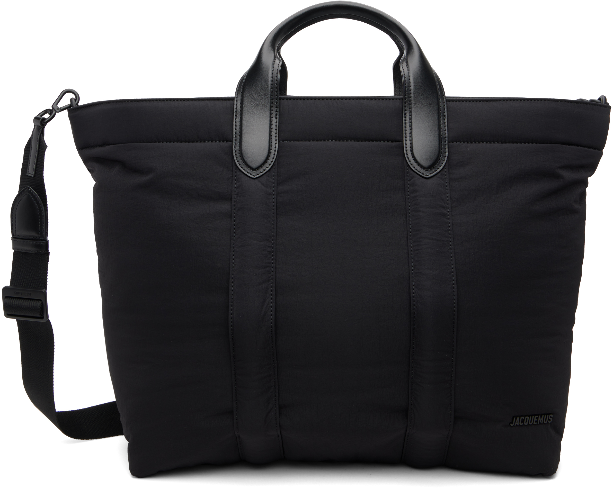 Jacquemus Black La Croisière 'the Bambino Shopper' Tote In Black