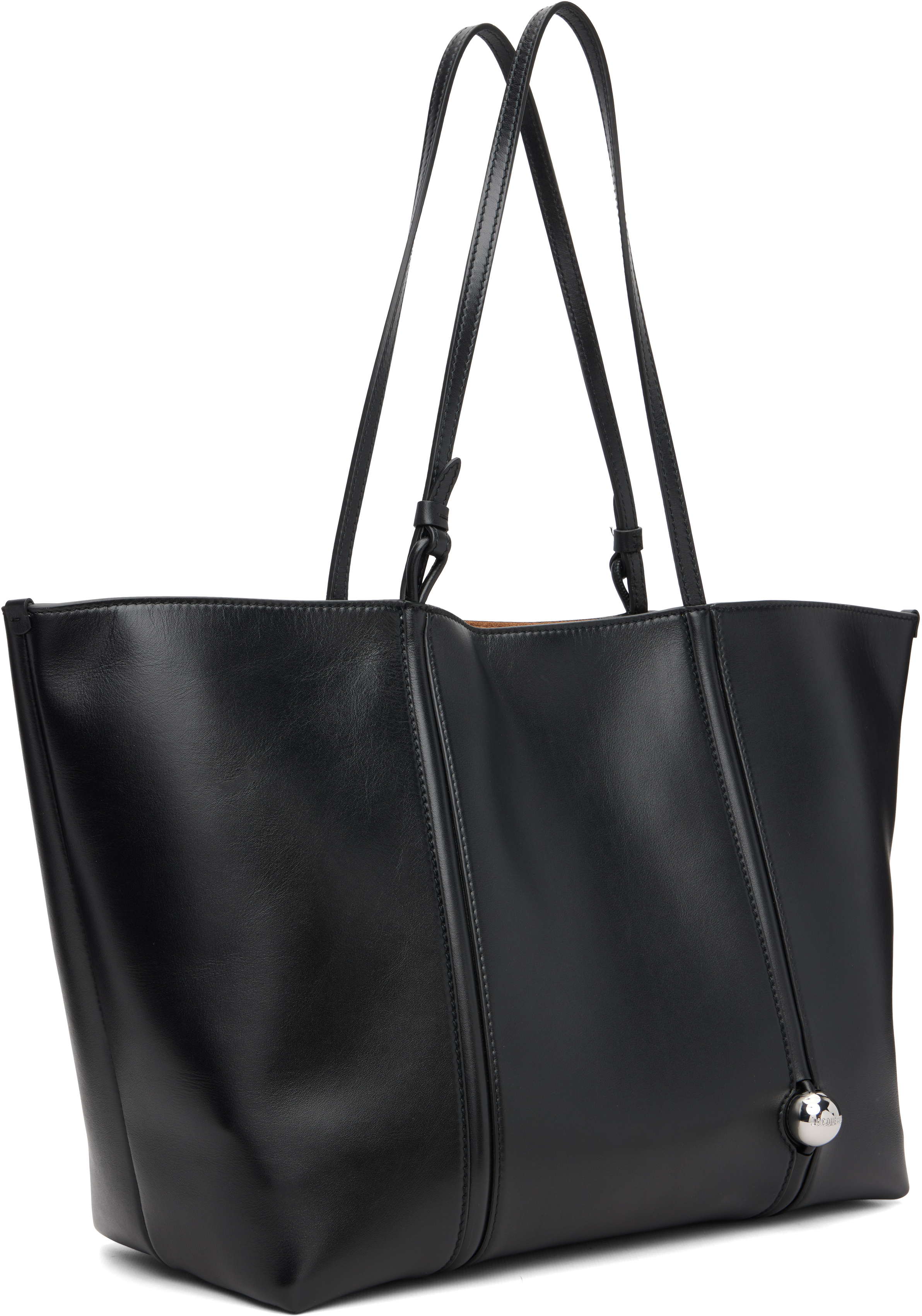 Jacquemus The Marino Leather Tote Bag In Black