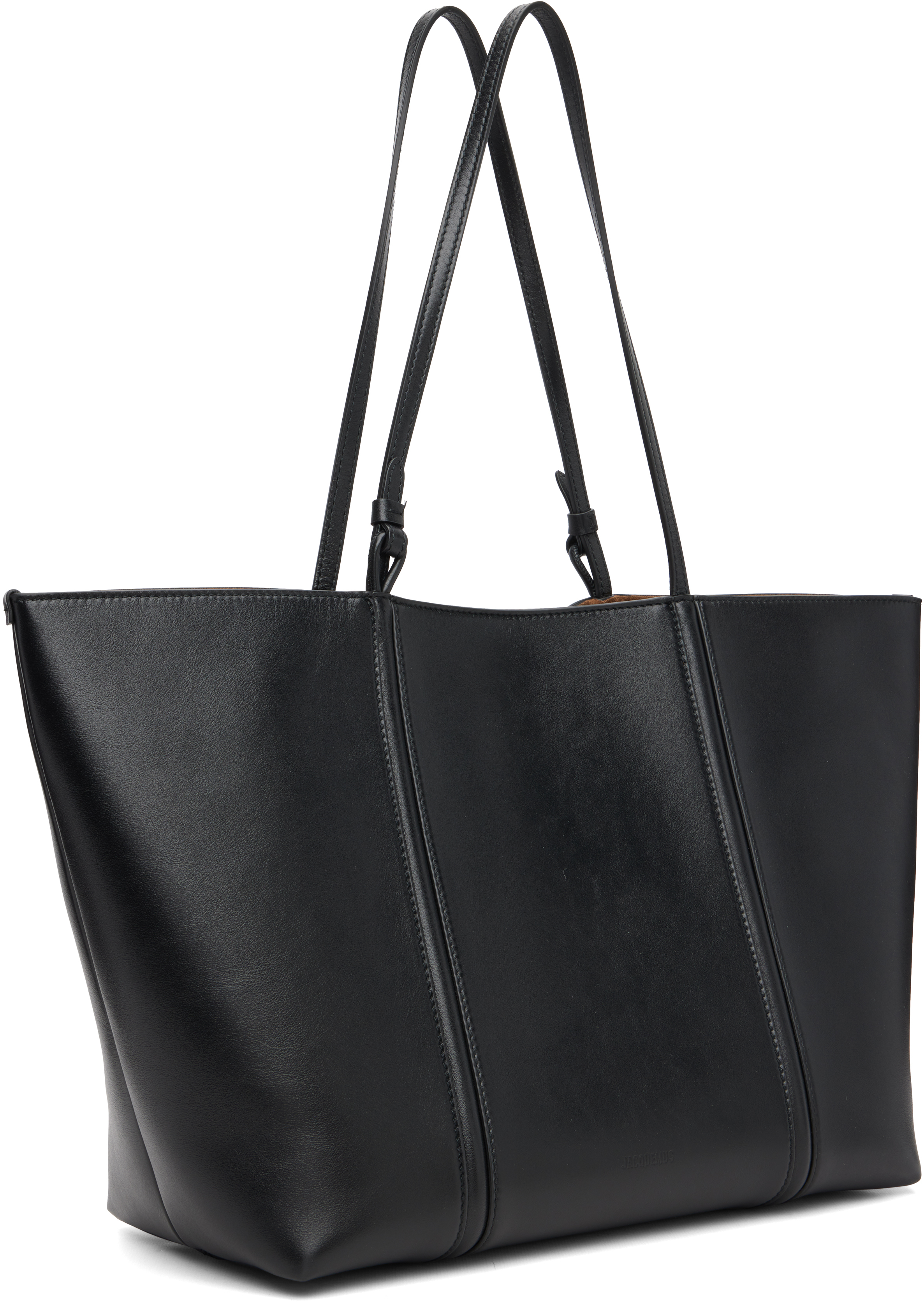 Jacquemus The Marino Leather Tote Bag In Black