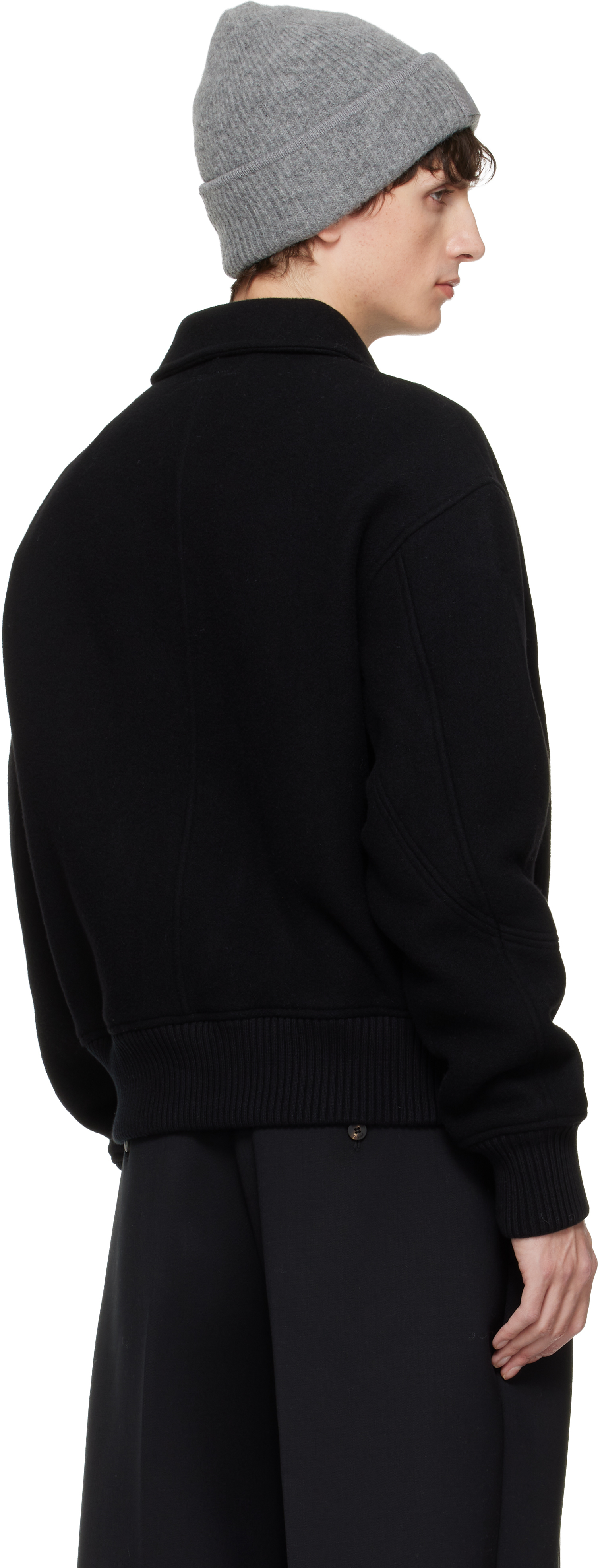 Jacquemus Black La Croisière 'the Feltro' Bomber Jacket In Black